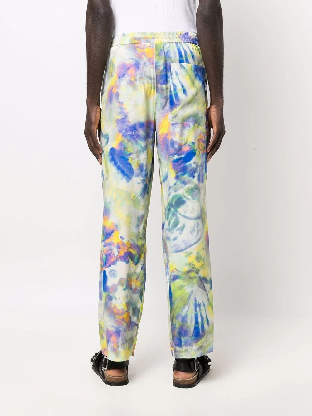 tie dye-print straight-leg trousers - 4