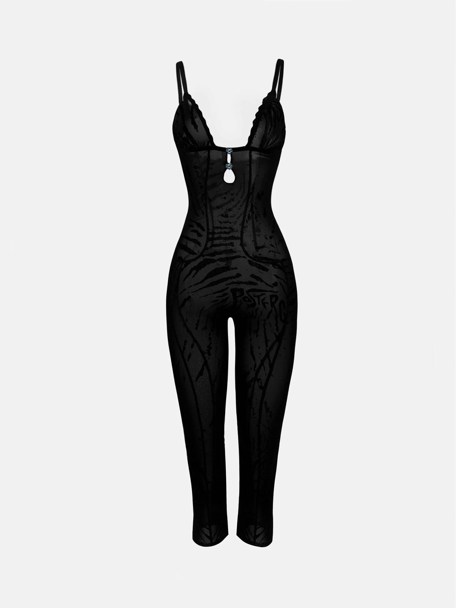 SCARLETT PEDAL PUSHER JUMPSUIT BLACK ZEBRA PRINT - 1