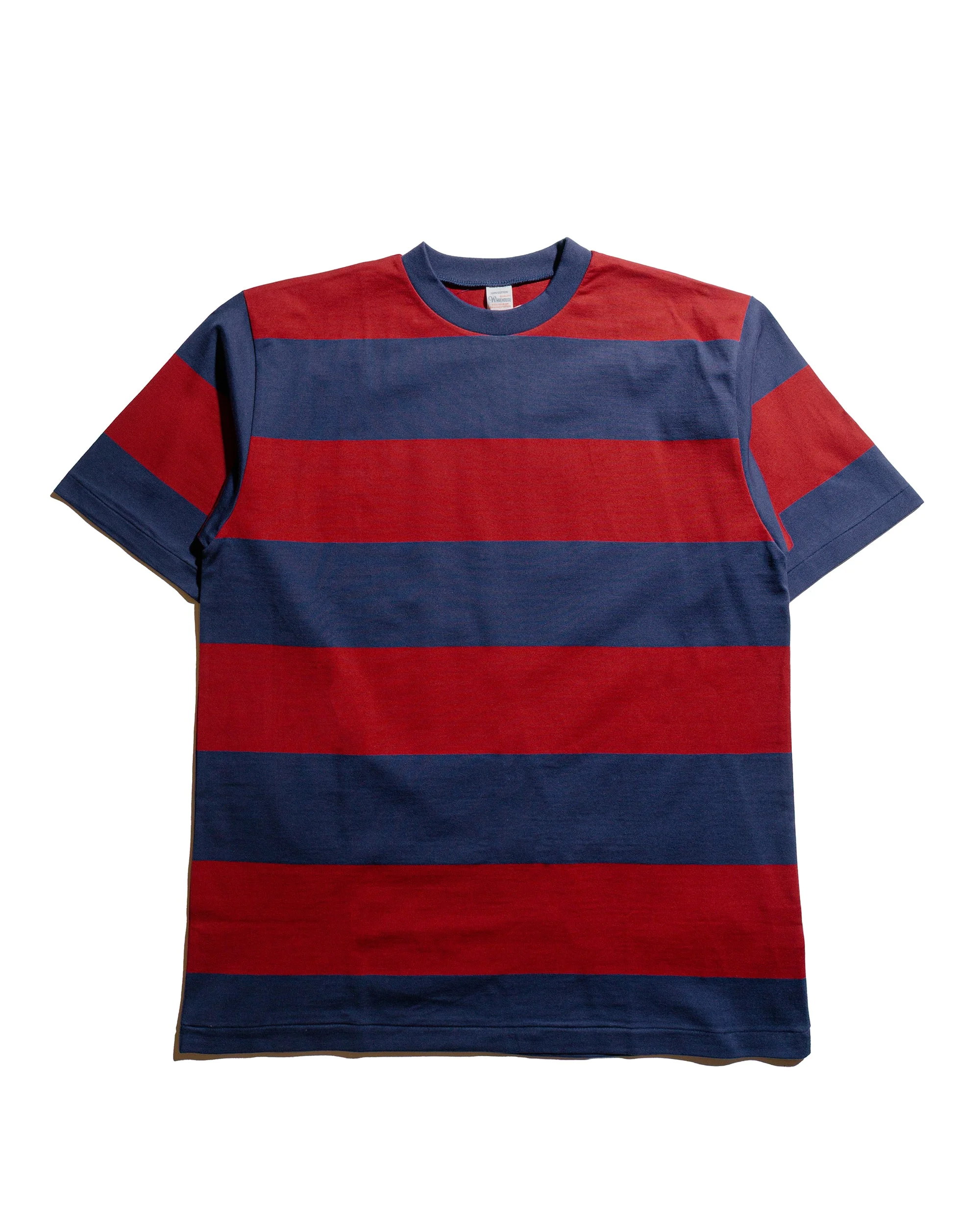 Lot. 4108 S/S 4in Border Tee Navy/Bordeaux - 1