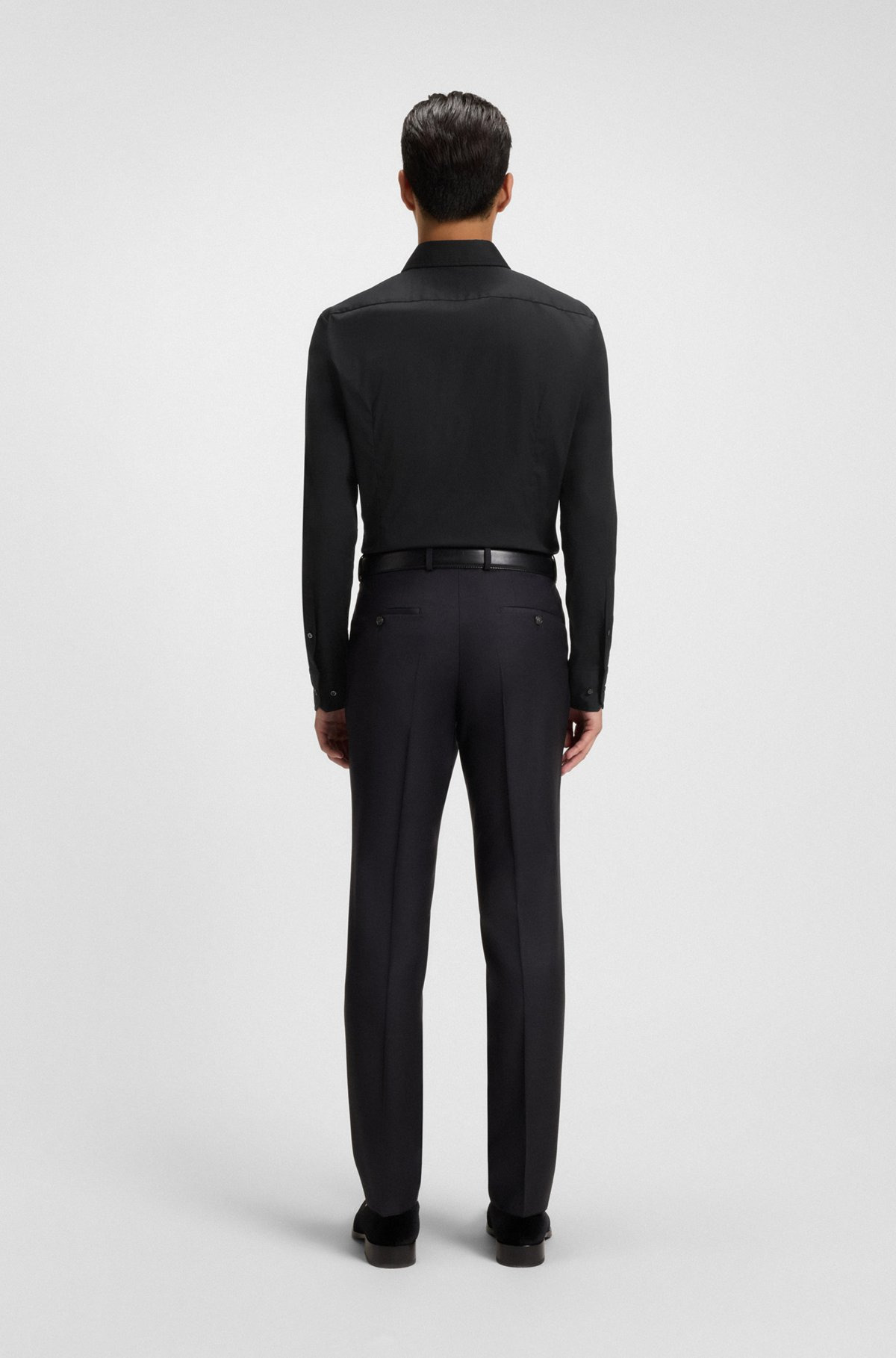SLIM-FIT SHIRT IN STRETCH COTTON POPLIN - 5