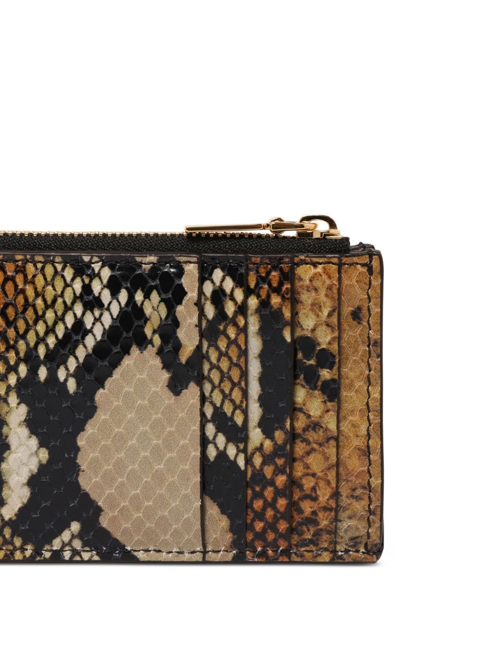 snakeskin-pattern zip cardholder - 4