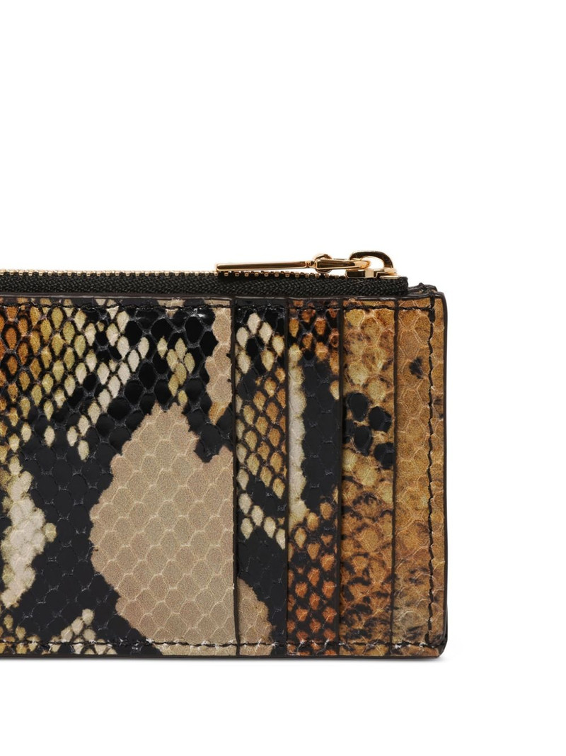 snakeskin-pattern zip cardholder 4