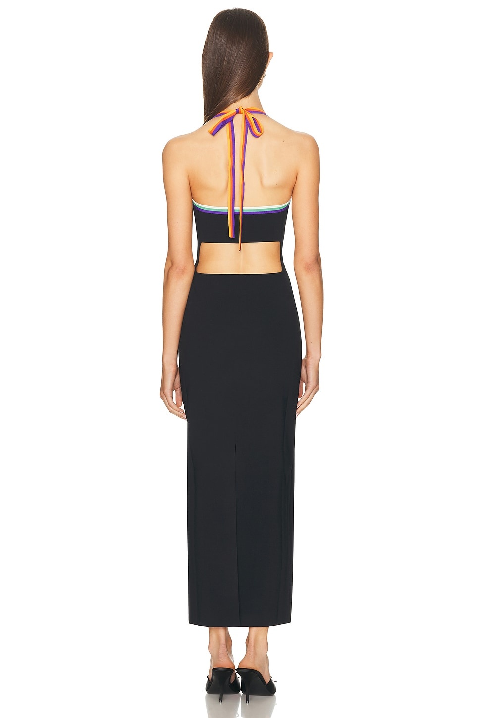 Deep U-neck Maxi Dress - 3