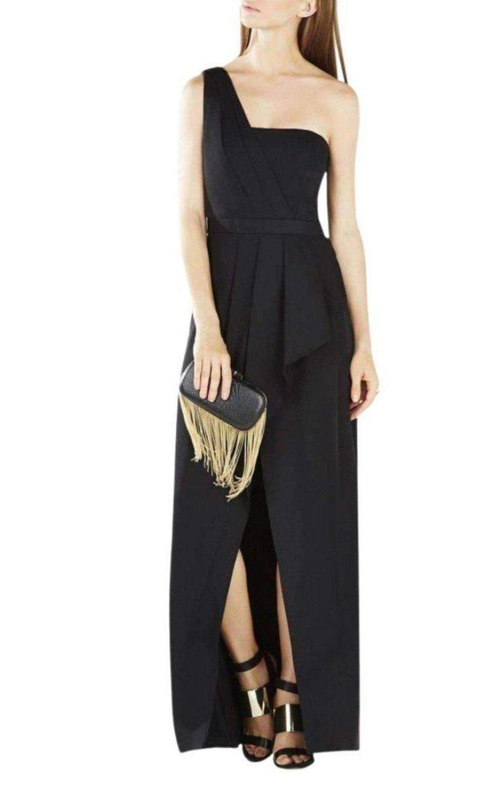 BCBGMAXAZRIA - Kristine One-Shoulder Peplum Gown - 2