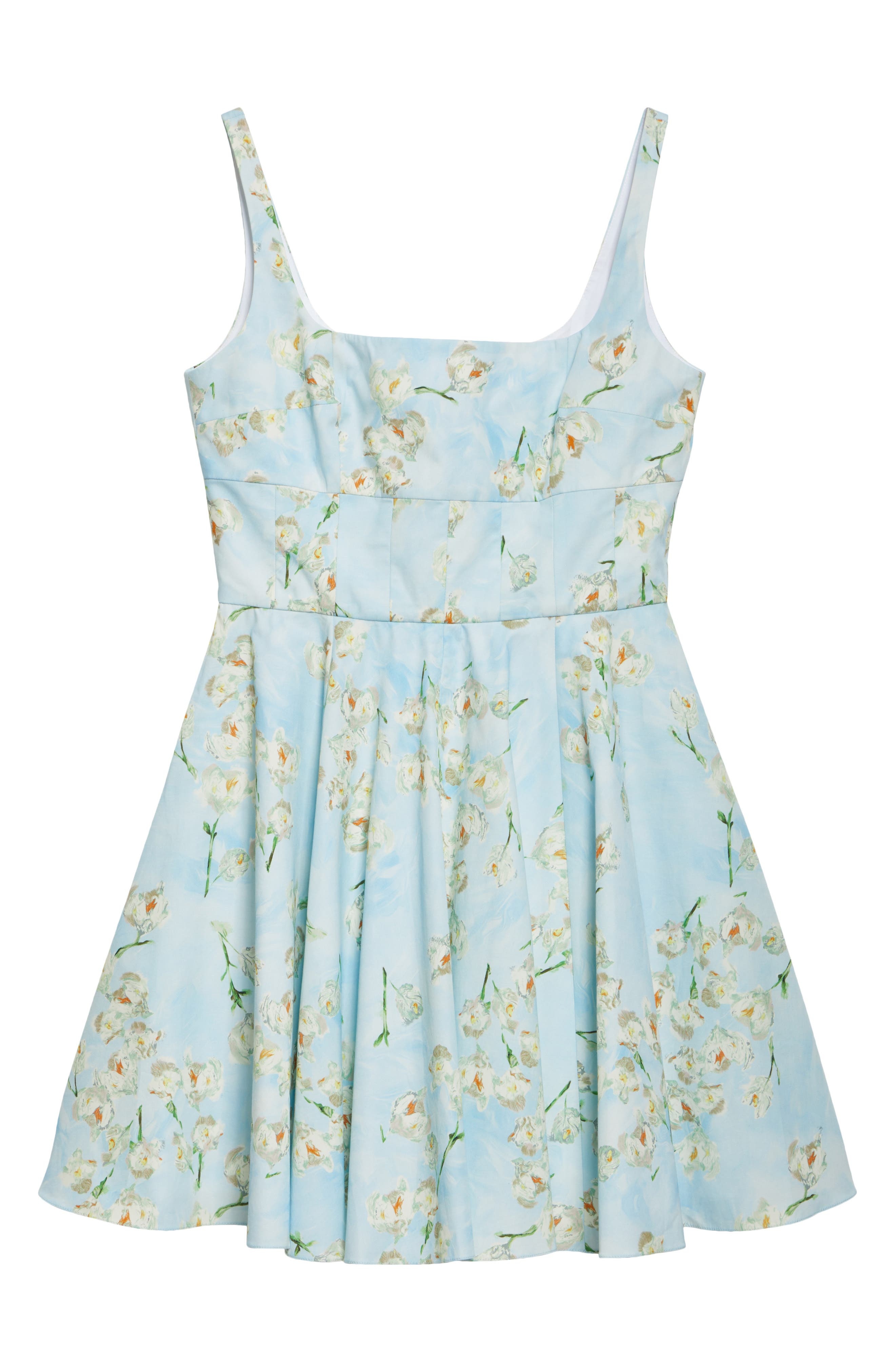 Emilia Wickstead Mona Floral Cotton Sundress in Little Lillies On Blue at Nordstrom - 6