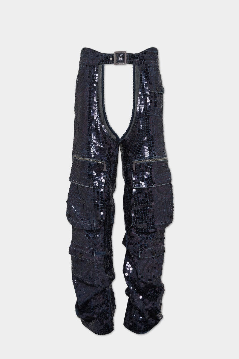 BLUE SUPERNOVA WIDE CARGO CHAPS PANTS - 1