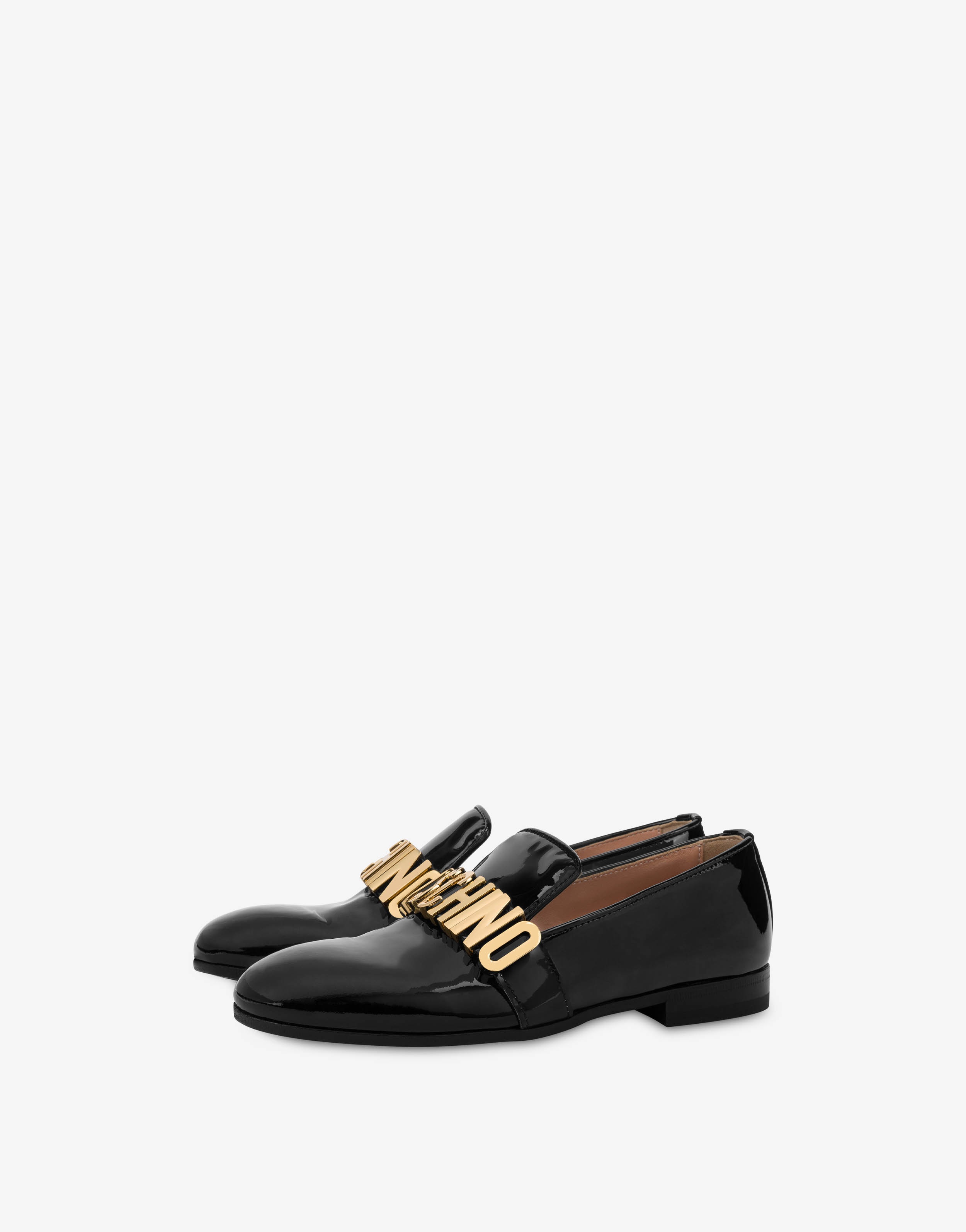 MAXI LETTERING PATENT LEATHER LOAFERS - 1