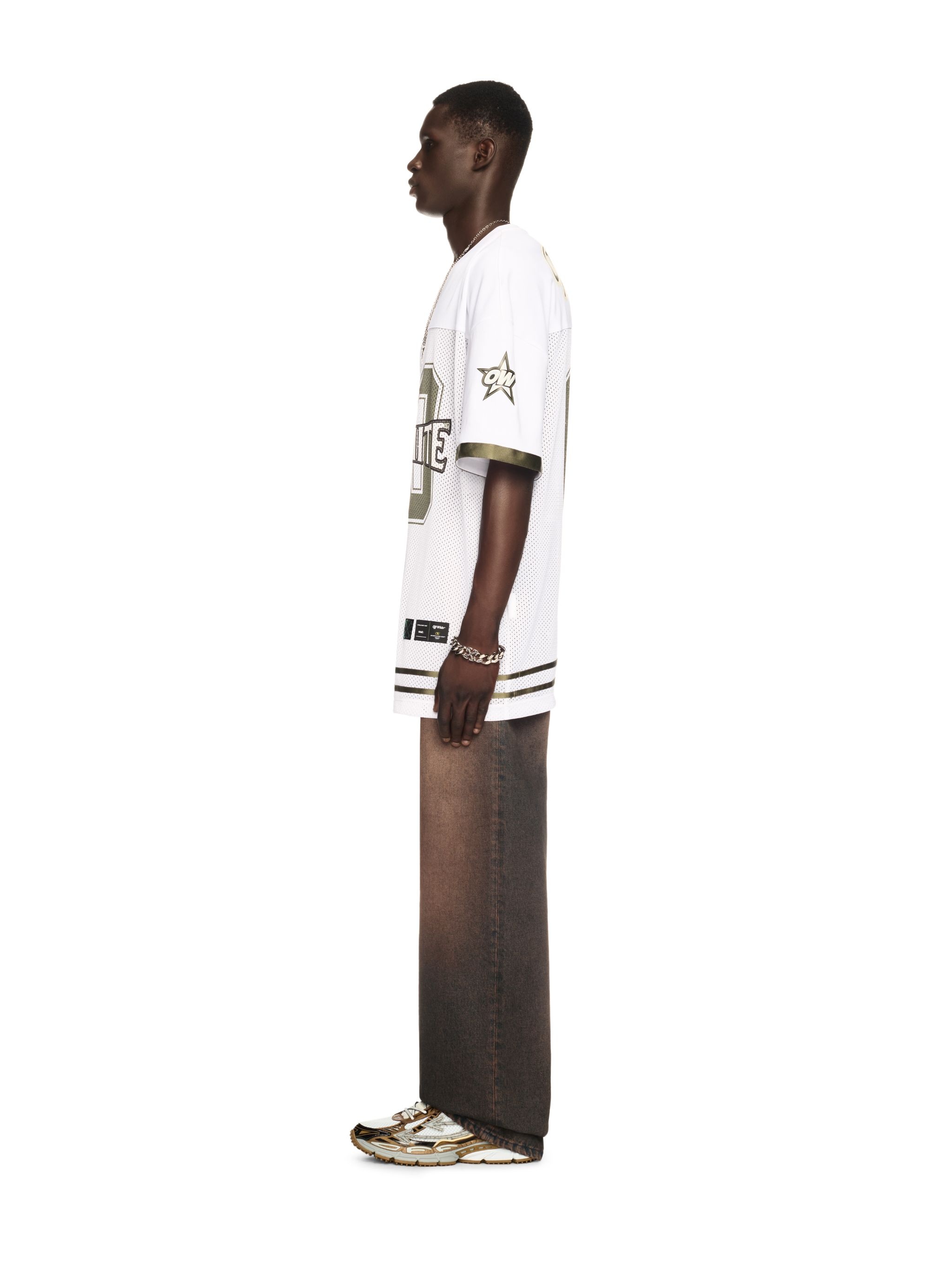 【OFF‐WHITE】Football Shirt 関税送料込 Off-White White Zero-zero Football Shirt | REVERSIBLE