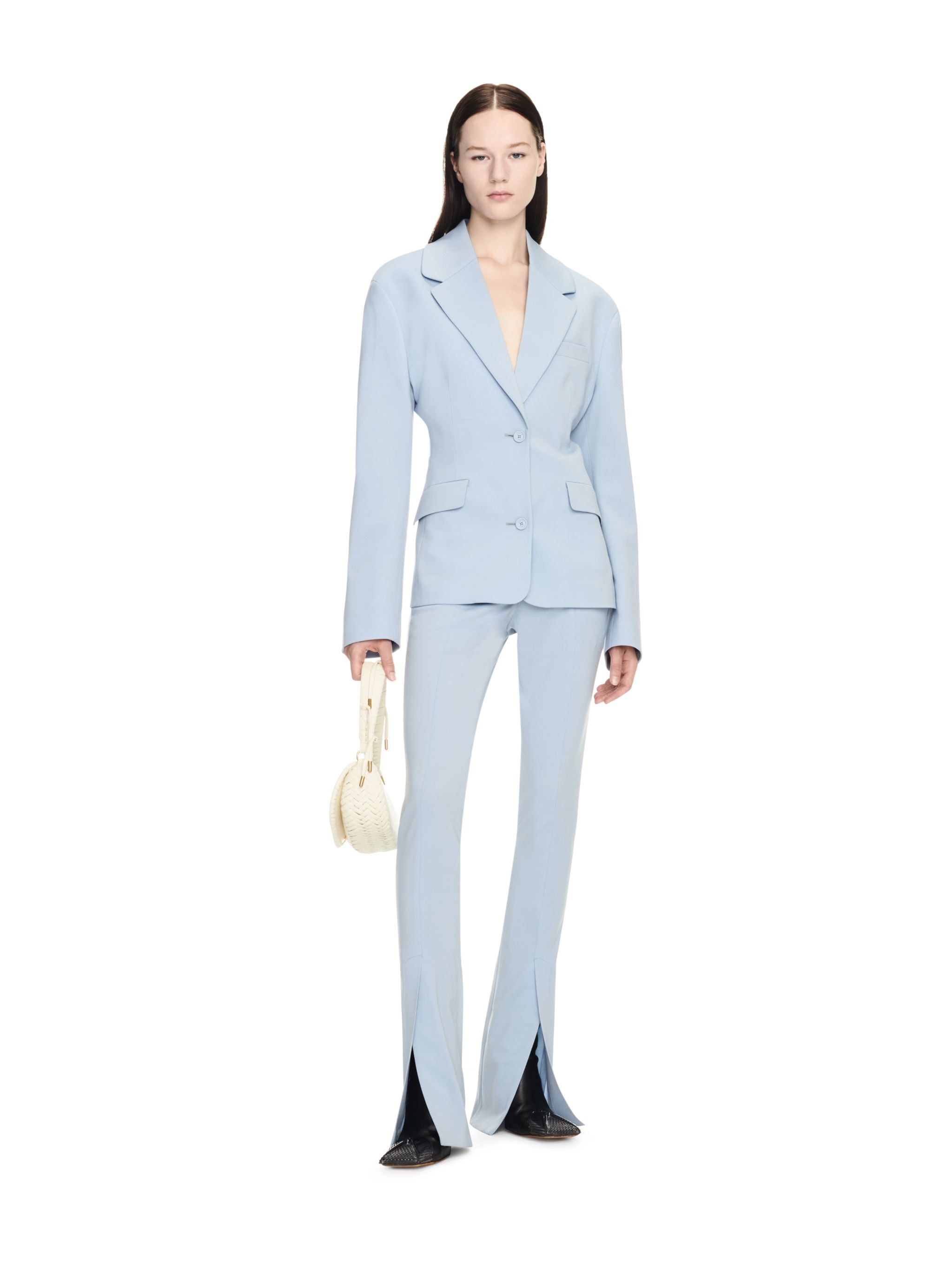 Wo Blend Basic Slim Pant Light Blue Lig - 2