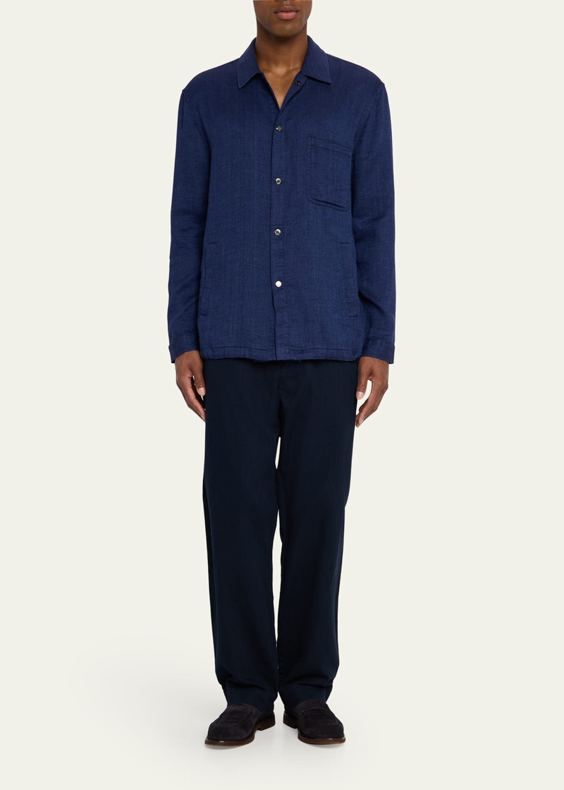 FRESCOBOL CARIOCA Men's Diego Linen Coach Overshirt outlook