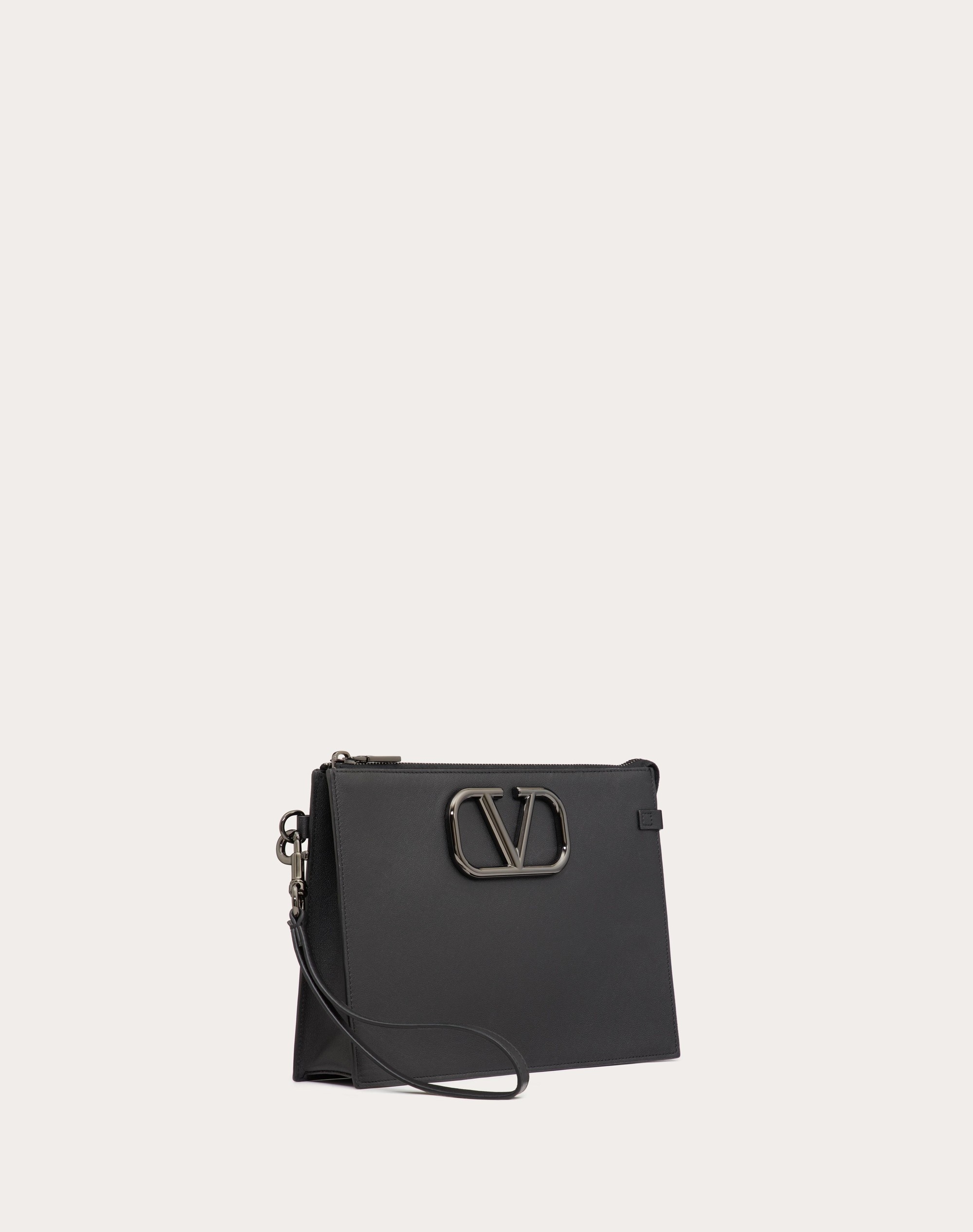 VLOGO SIGNATURE CALFSKIN POUCH - 3