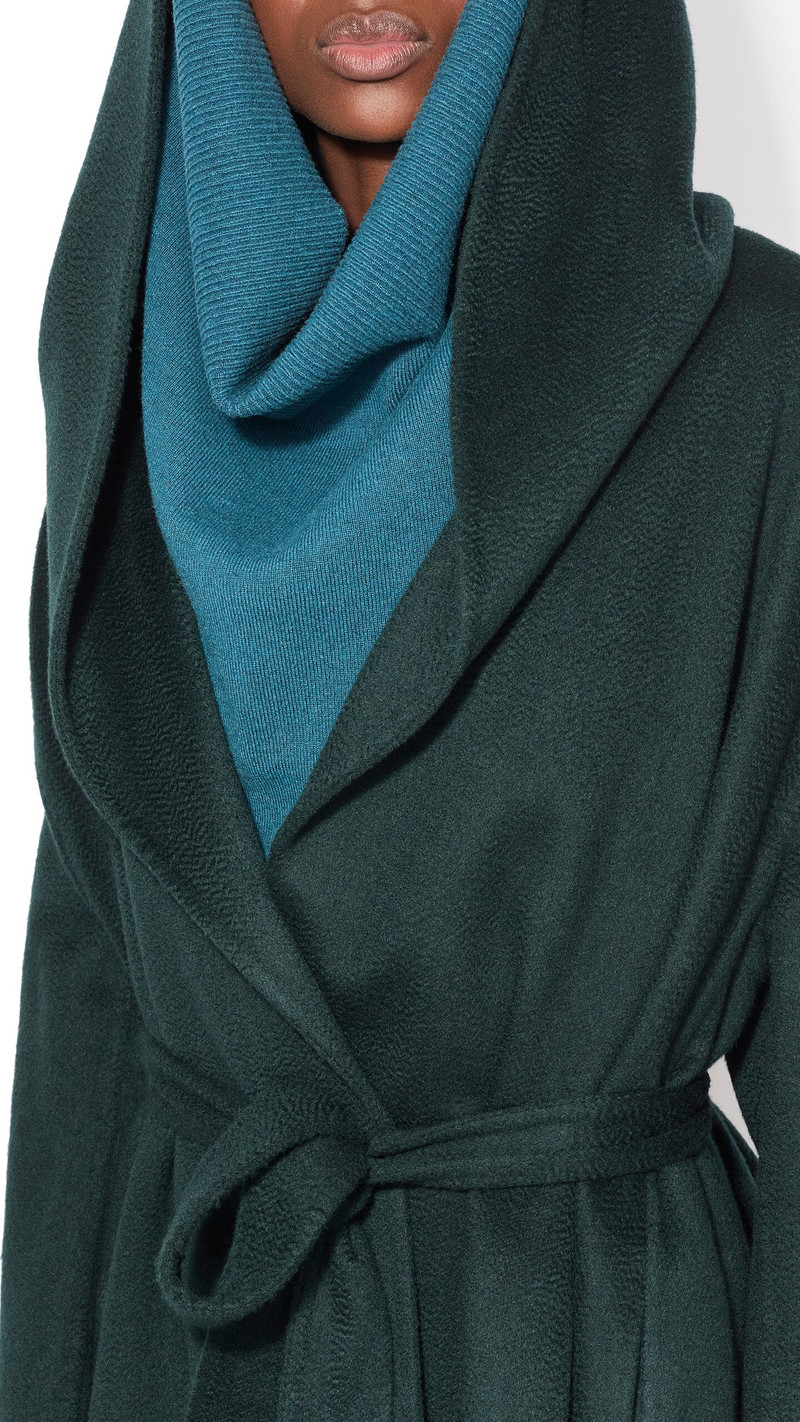 HOOD CASHMERE WRAP COAT 4