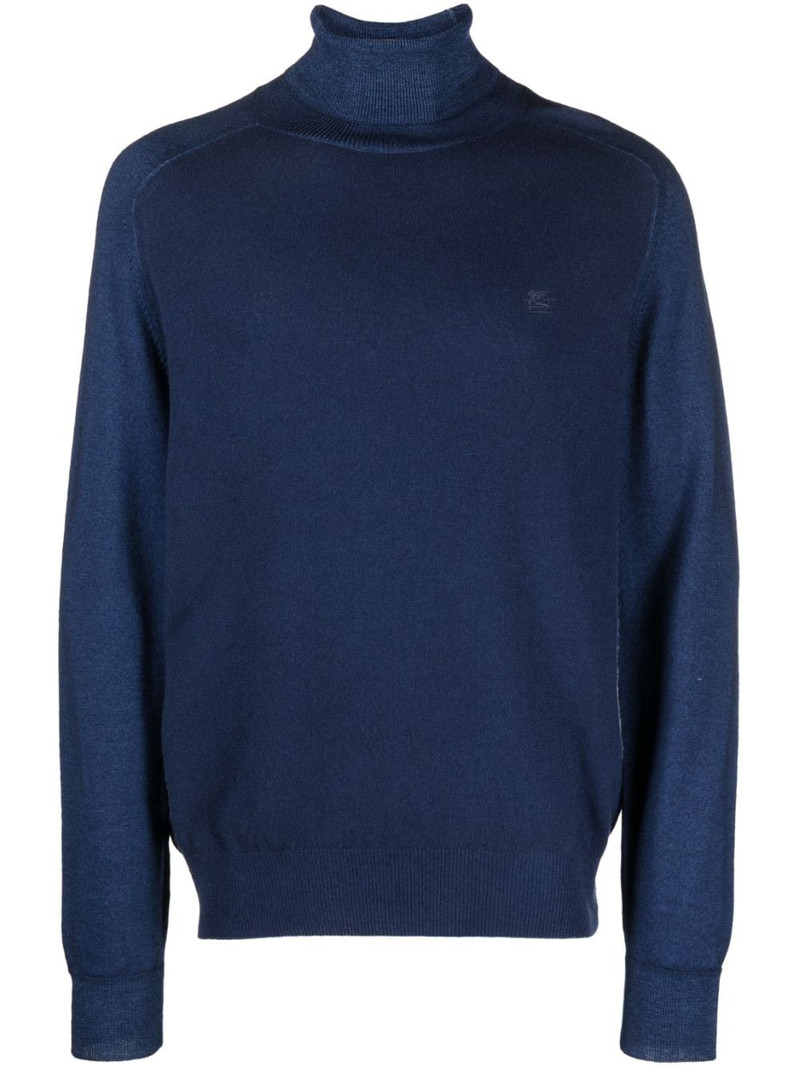 Pegaso-embroidered high-neck jumper 1