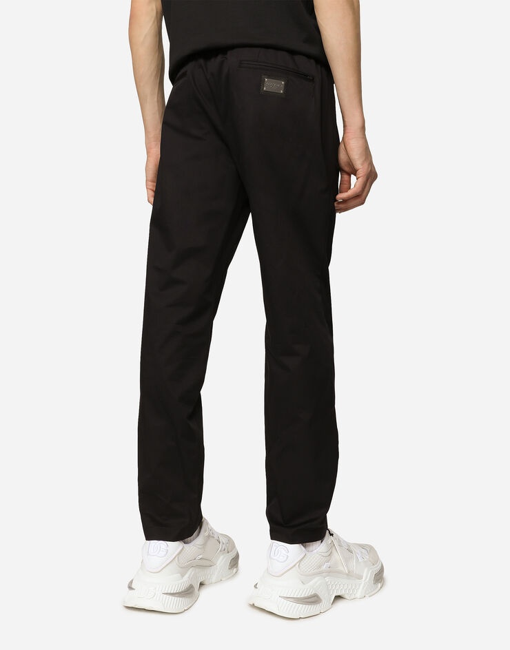 Stretch cotton jogging pants with tag - 4