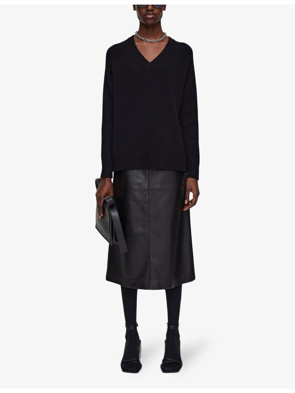 V-neck dropped-shoulder cashmere jumper - 2