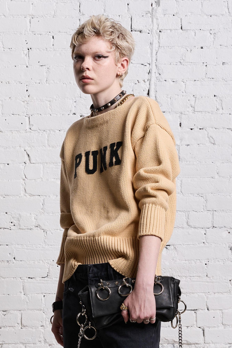 R13 SHRUNKEN PUNK SWEATER - VINTAGE BEIGE outlook