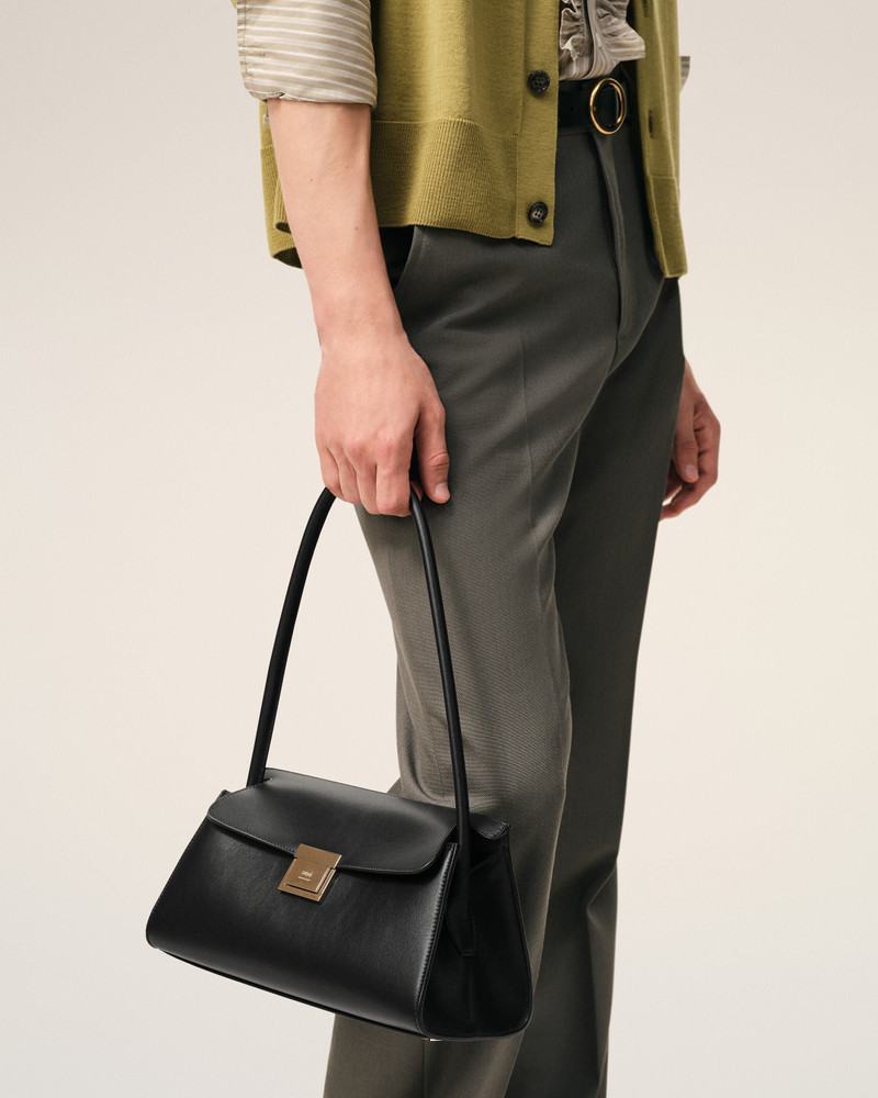 AMI Paris BLACK COW LEATHER SMALL MIMI BAG outlook