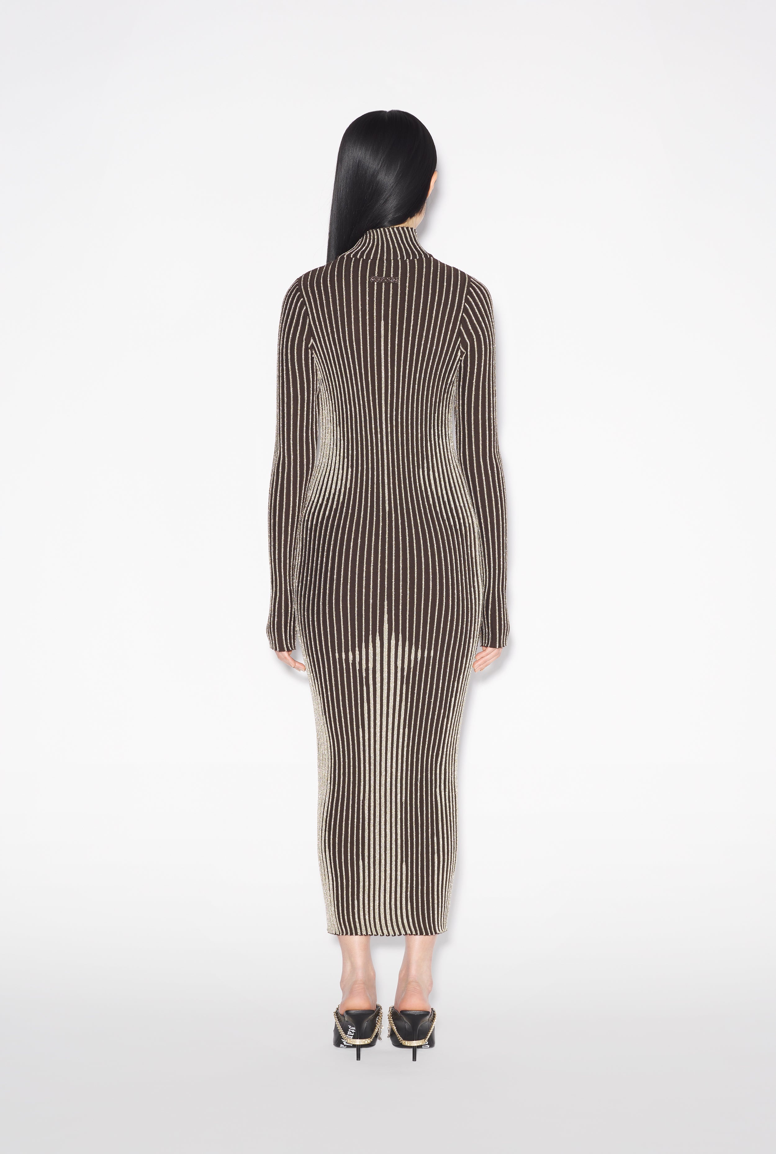 THE BROWN LUREX TROMPE L’OEIL DRESS - 2