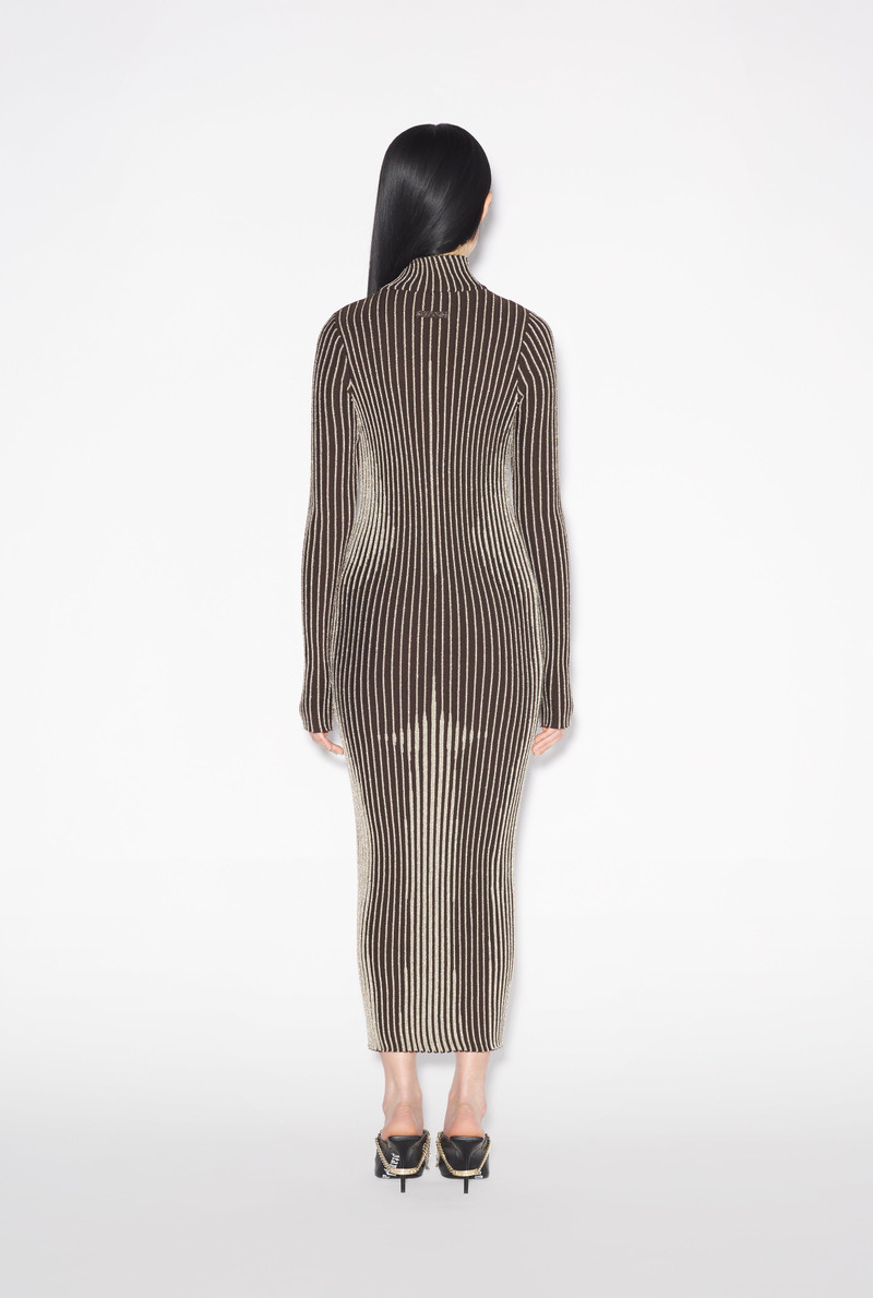 THE BROWN LUREX TROMPE L’OEIL DRESS 2