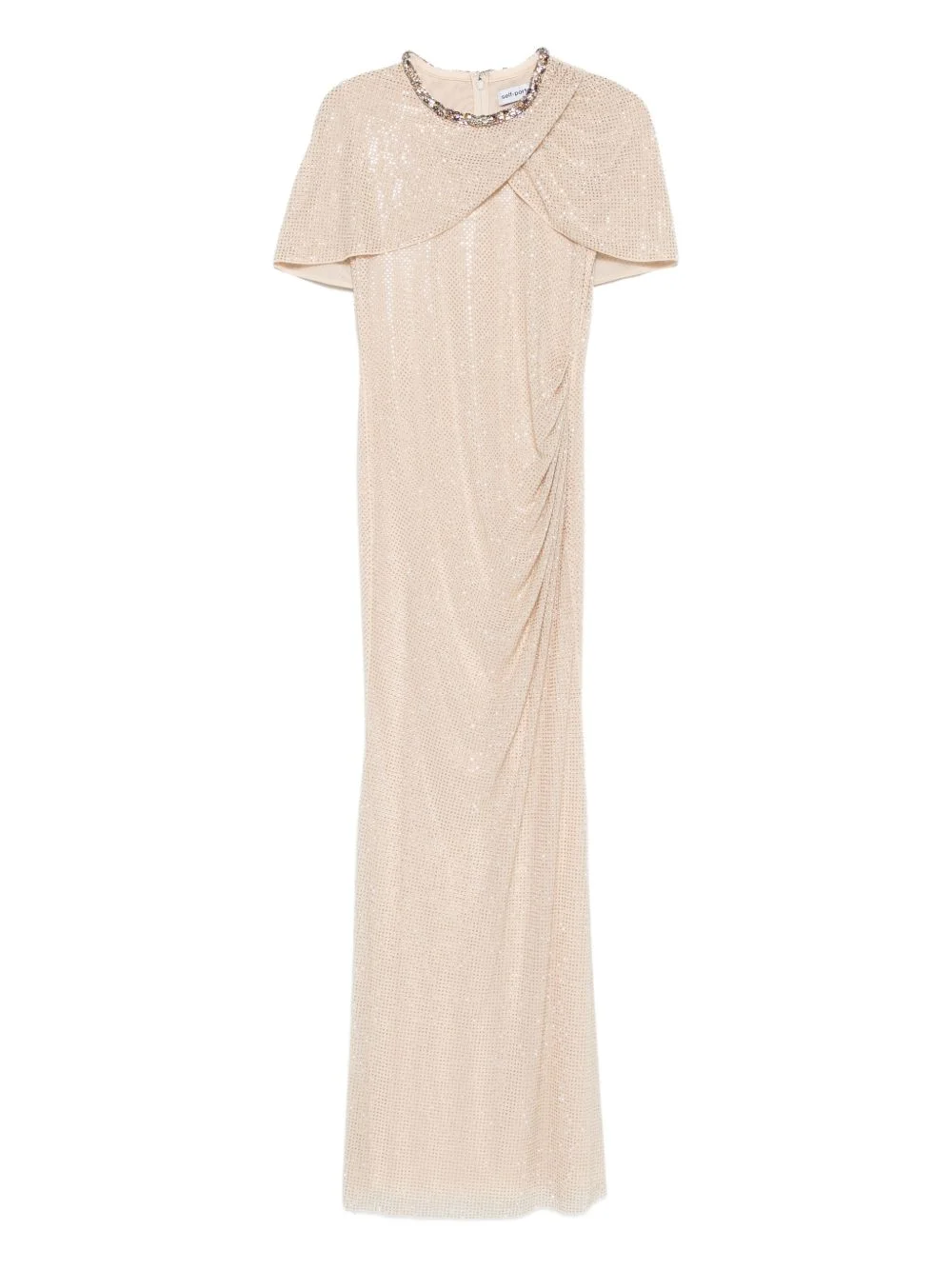 embellished draped maxi dress - 1