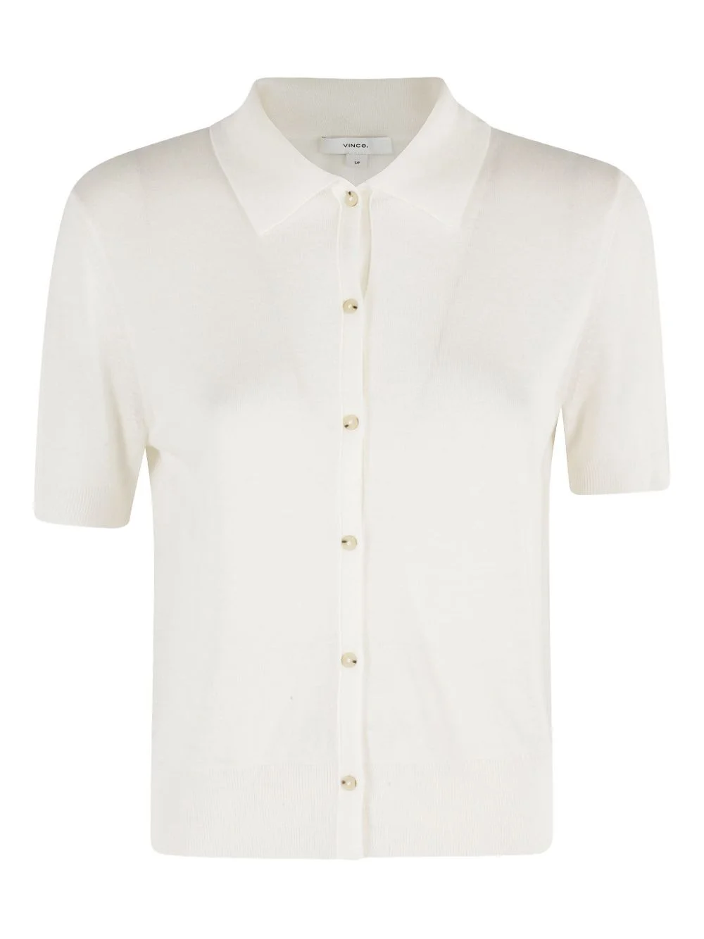 short-sleeve button-down cardigan - 1