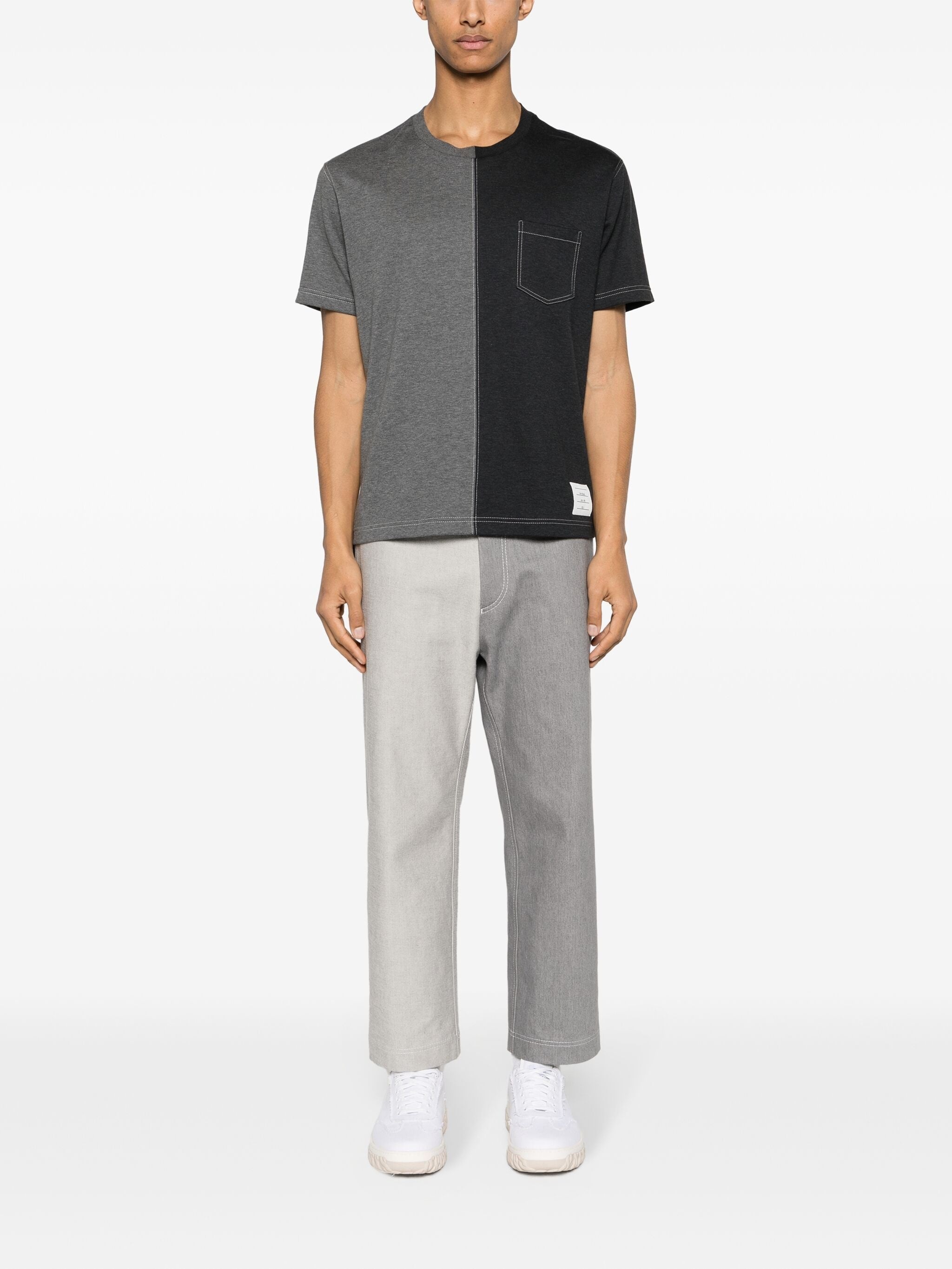 ★THOM BROWNE★ Funmix Contrast Stitching Short Sleeve T-Shi THOM BROWNE SHORT SLEEVE FUNMIX SHIRT