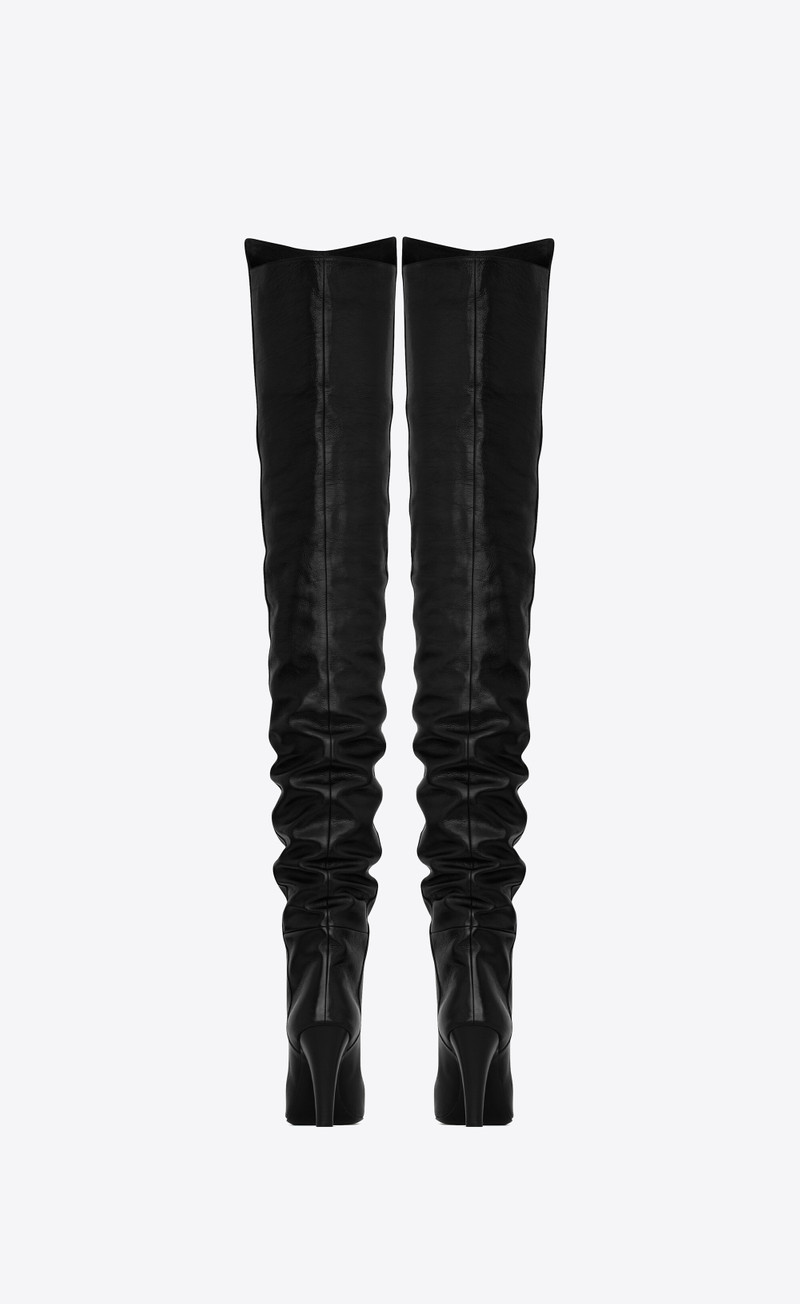 betty over-the-knee boots in shiny grained leather 5