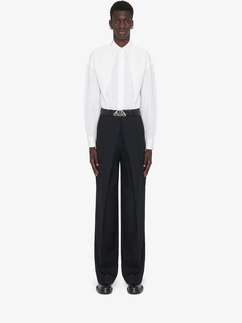 Men's Folded Front Shirt in White - 2