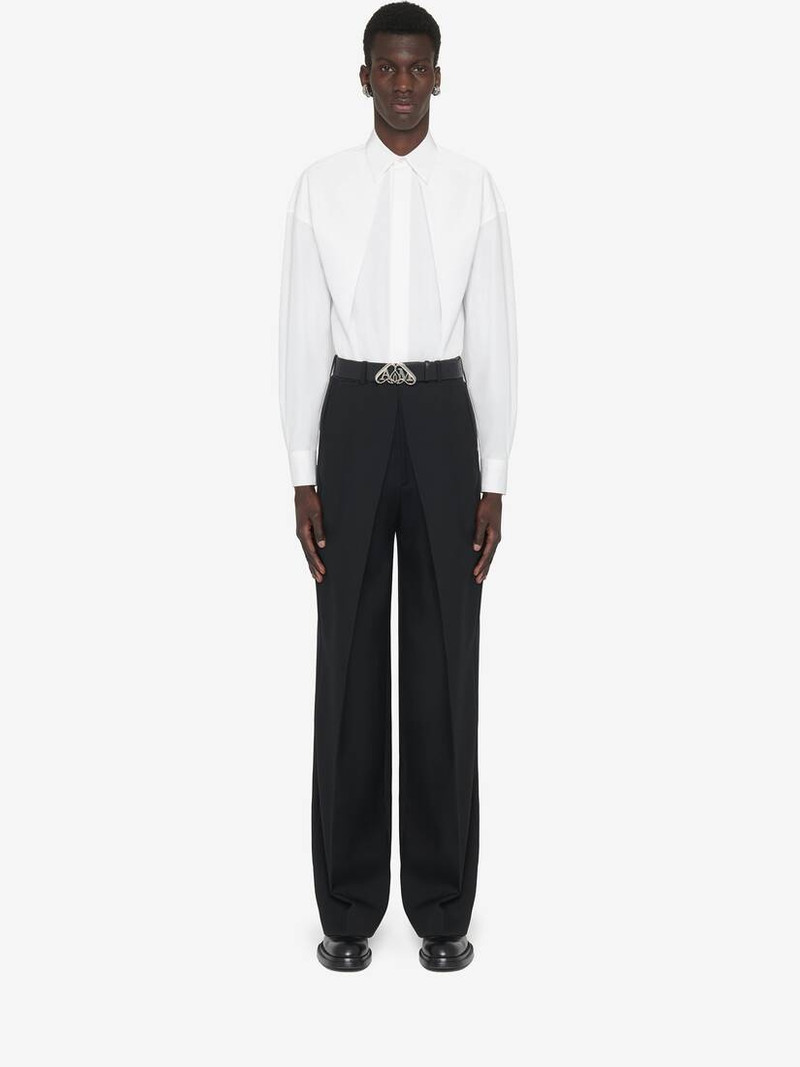 Alexander McQueen Men's Folded Front Shirt in White outlook