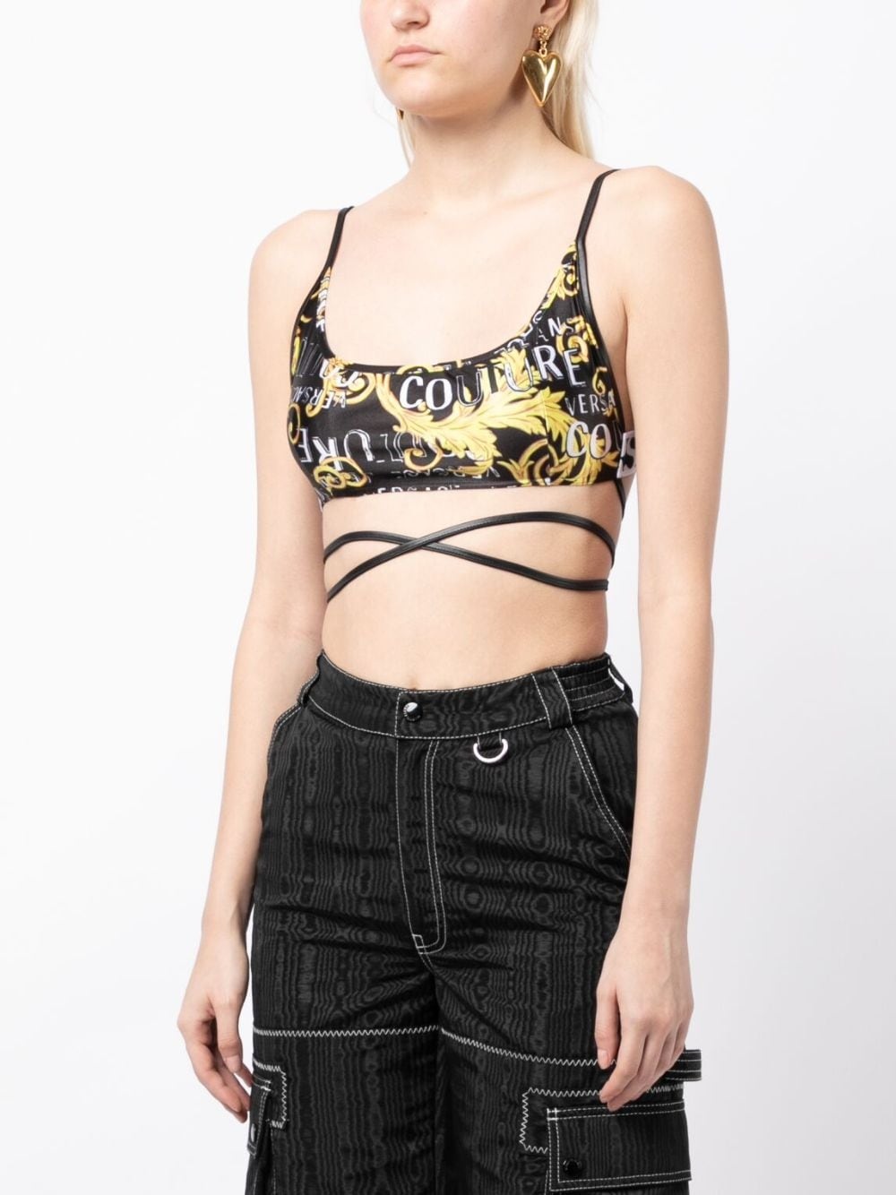 Barocco-print cropped top - 3