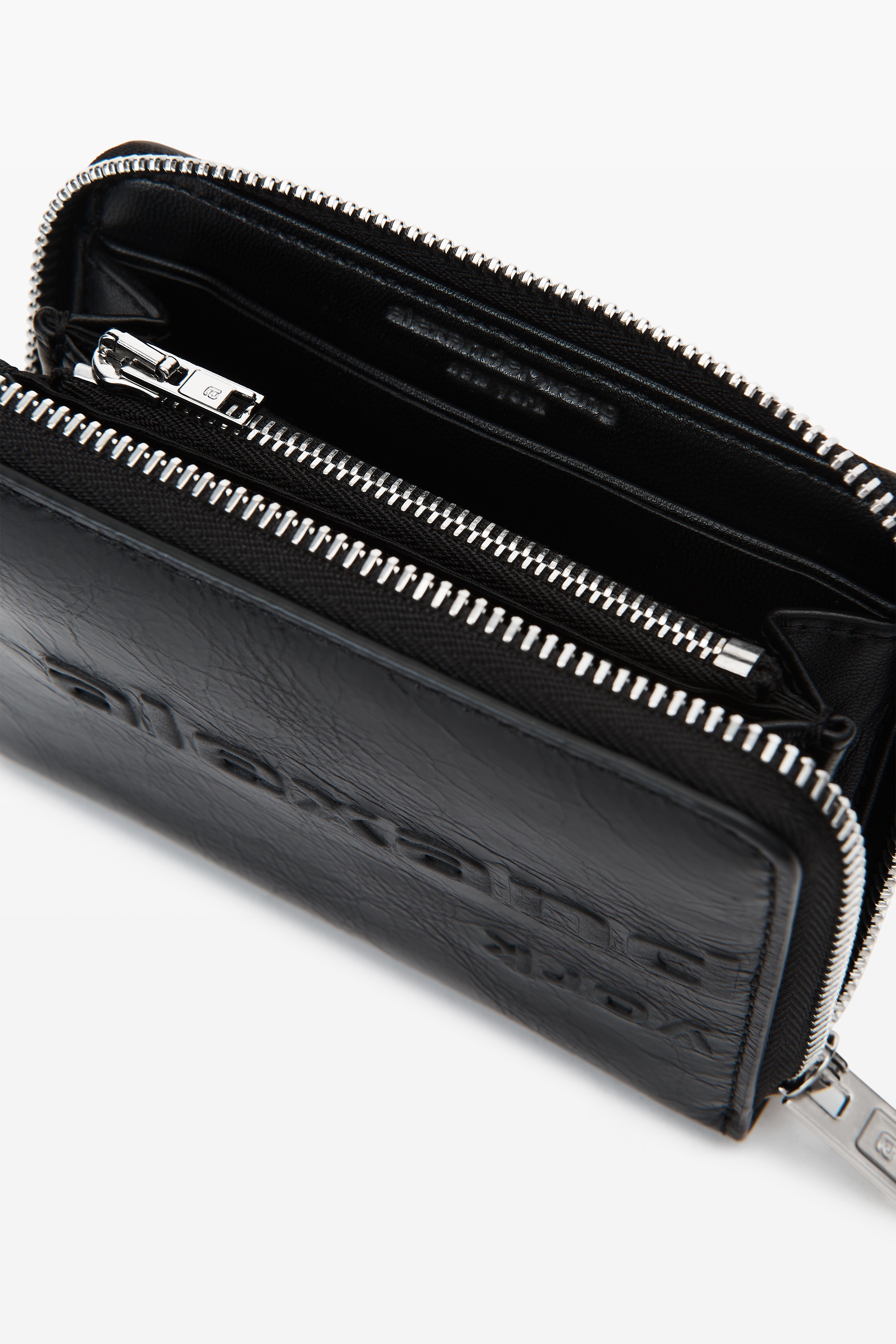 小物 ALEXANDER WANG Lamb Leather Mini Wallet Alexander Wang Black Punch Compact Wallet Alexander Wang