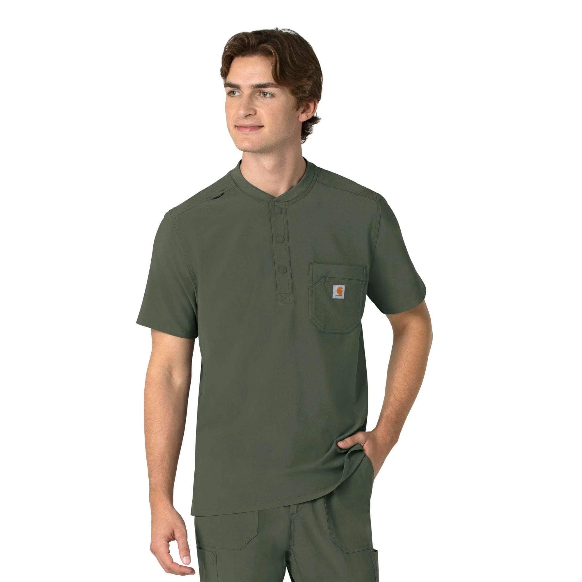 Force Cross-Flex Men's Henley Scrub Top - 1