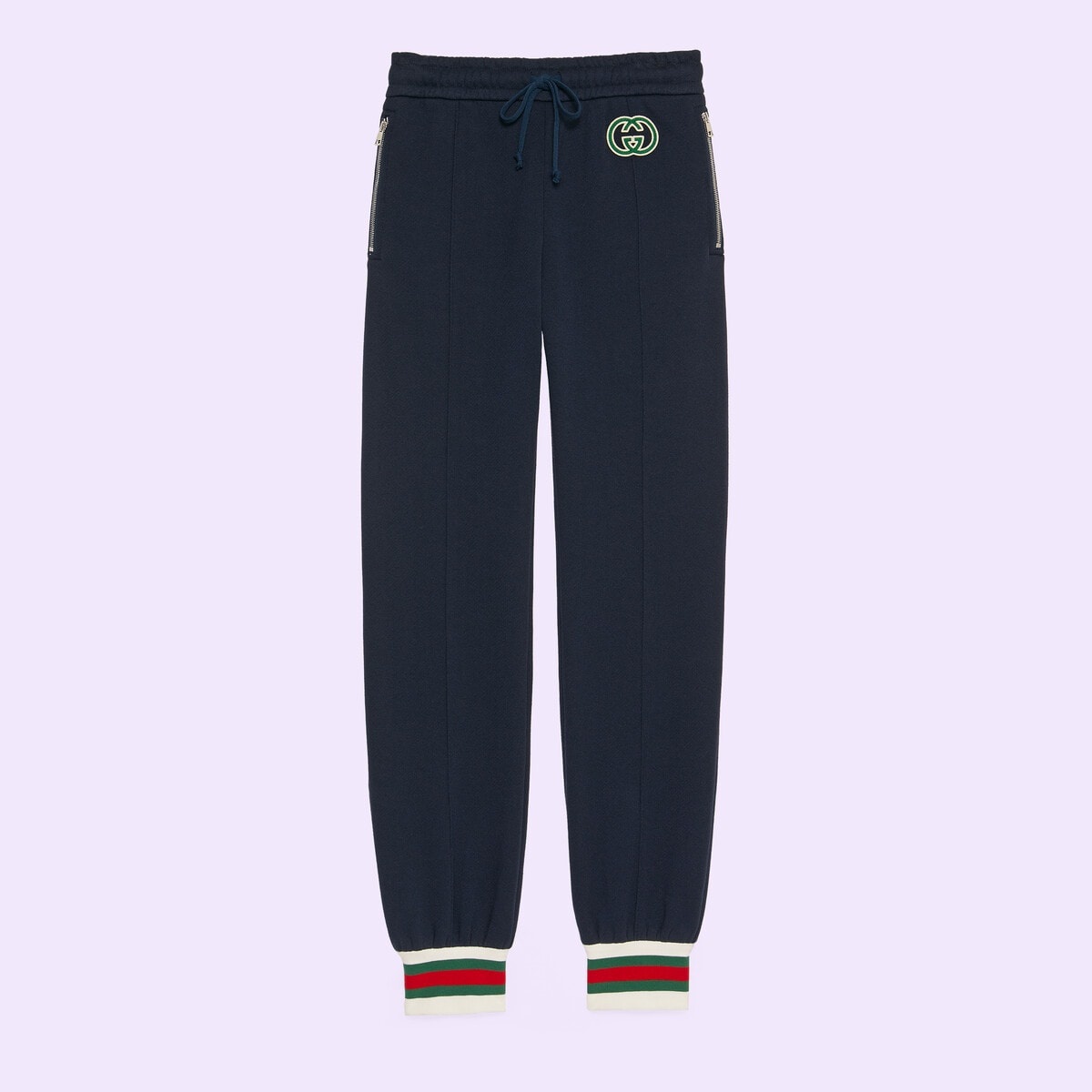 Cotton jersey track bottoms - 1