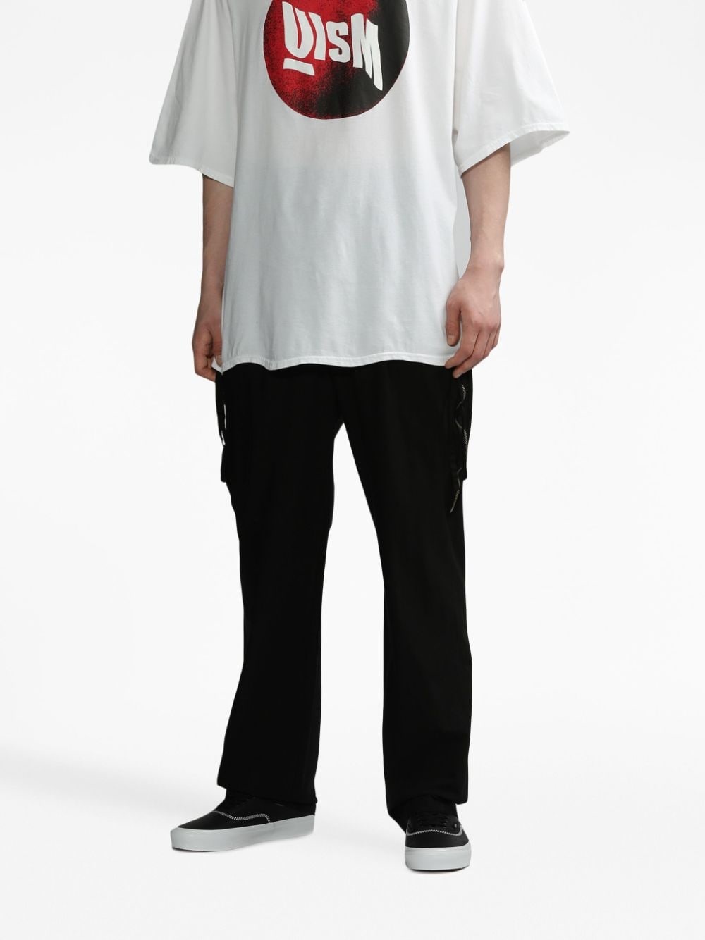 zip-detail straight-leg trousers - 3