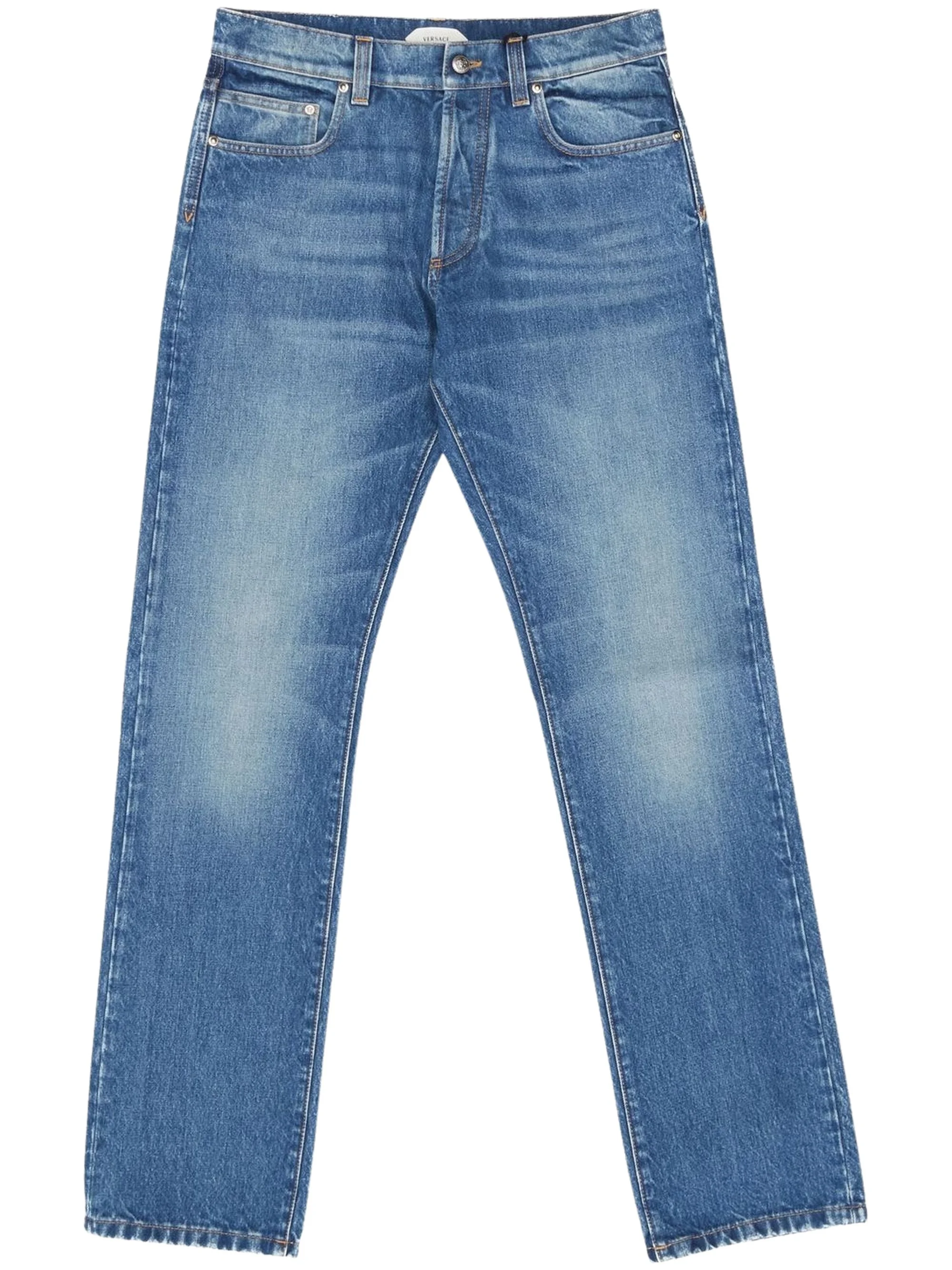 Medium blue washed jeans - 1