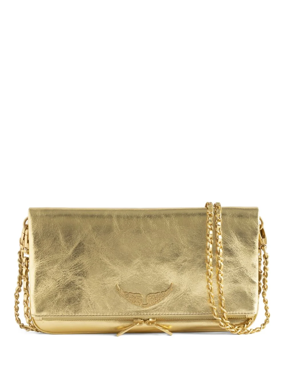 metallic-effect chain shoulder bag - 1