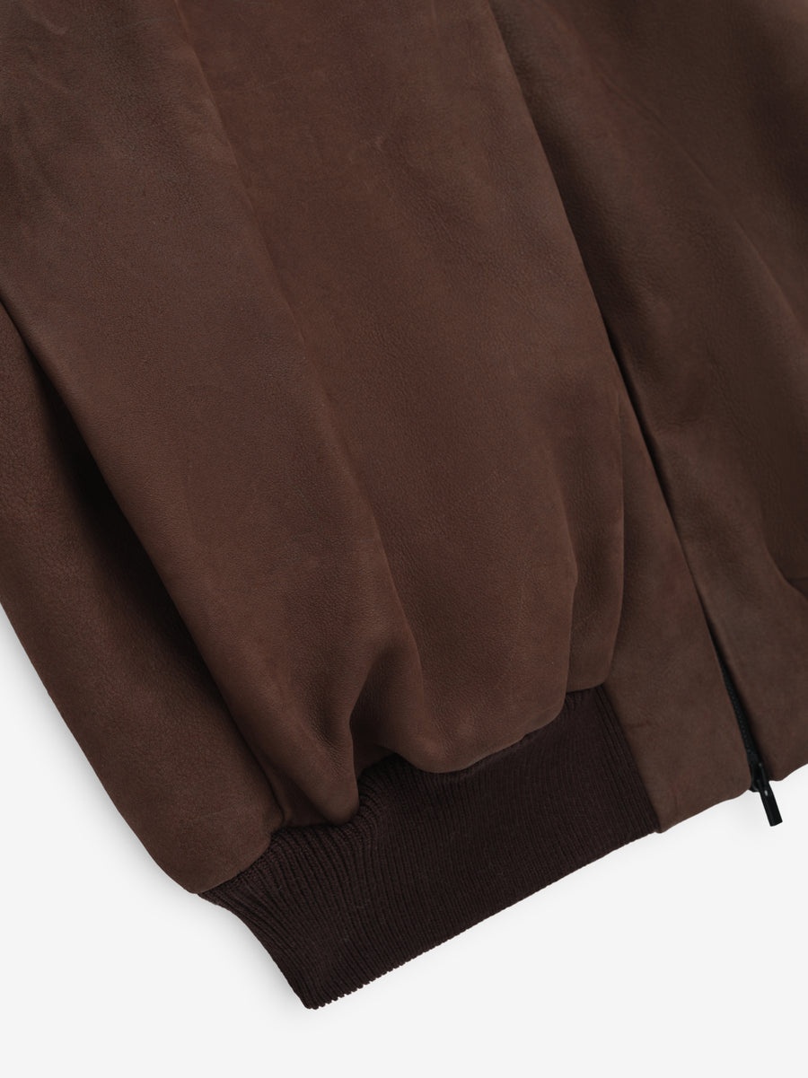 Leather Hooded Bomber - 4