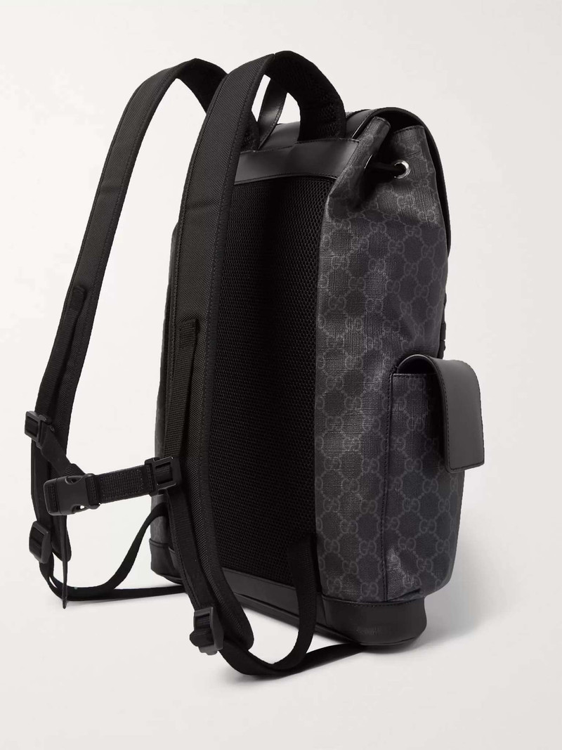 Monogrammed Coated-Canvas and Leather Backpack 4