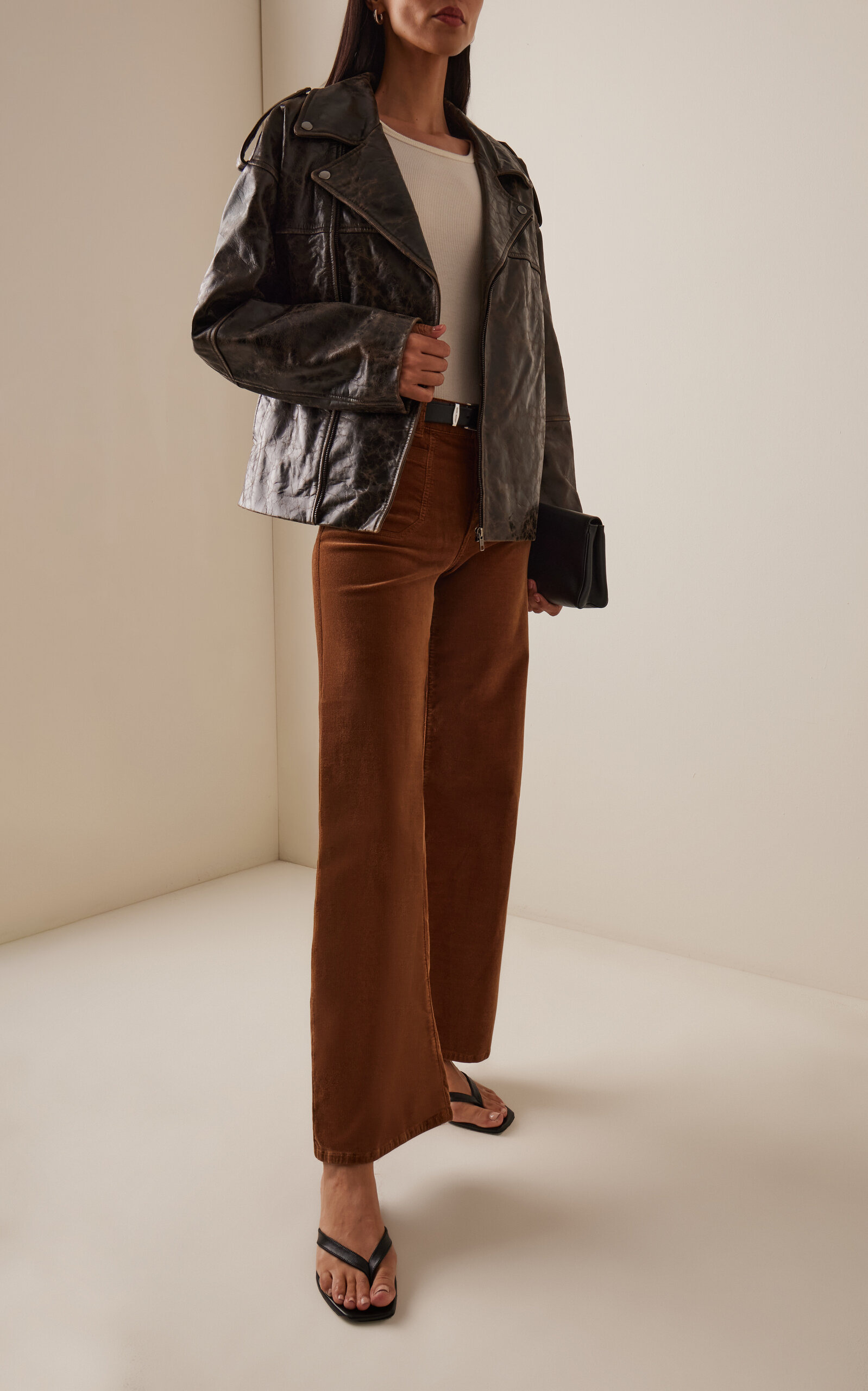 Le Slim Palazzo Modernist Corduroy Pants brown - 2
