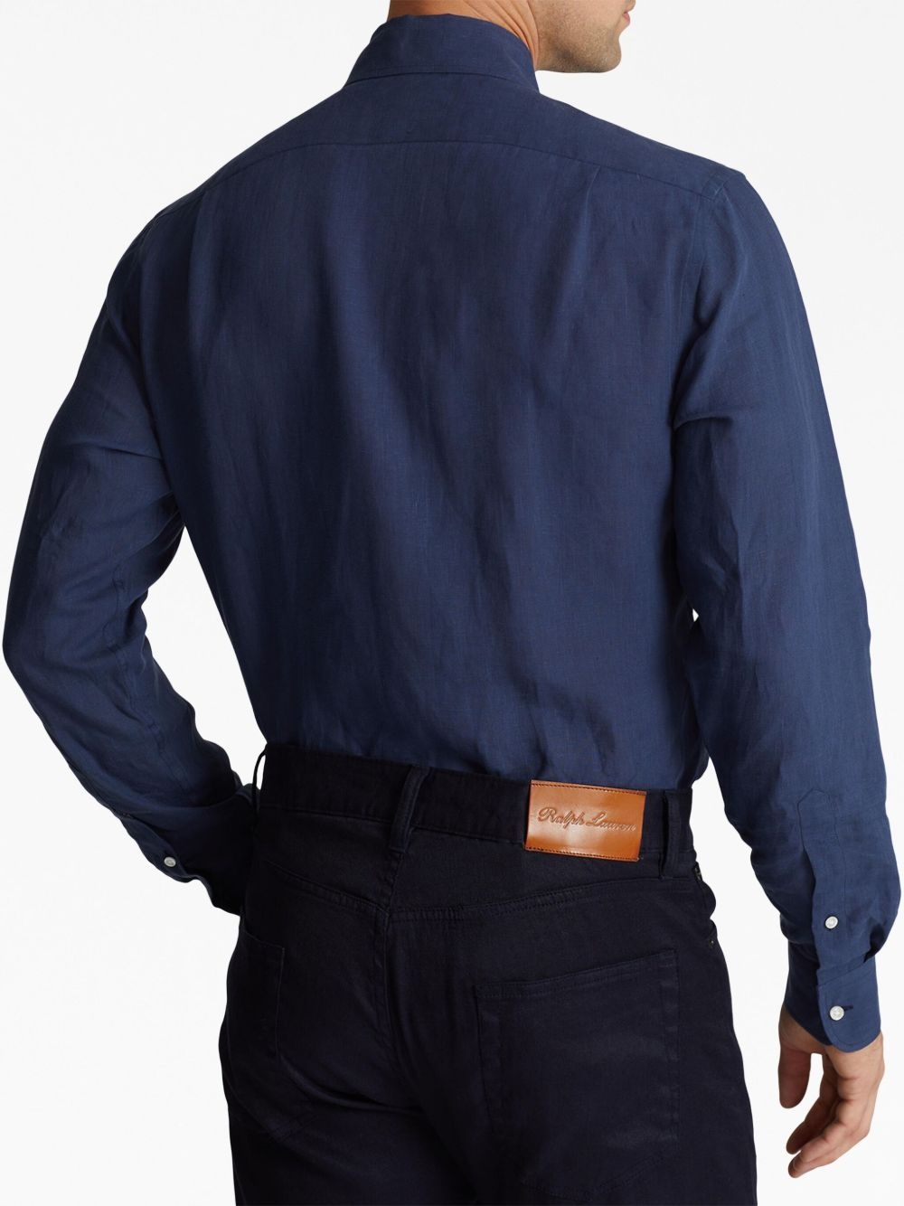 classic-collar linen shirt - 5