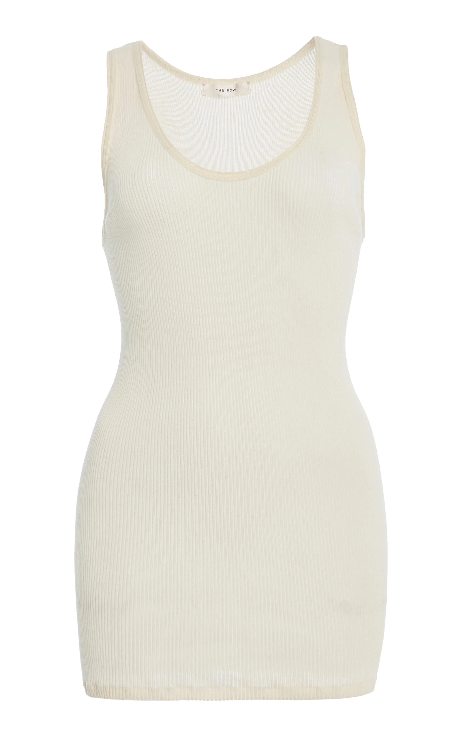 Cendrea Ribbed Jersey Racerback Tank Top ivory - 1
