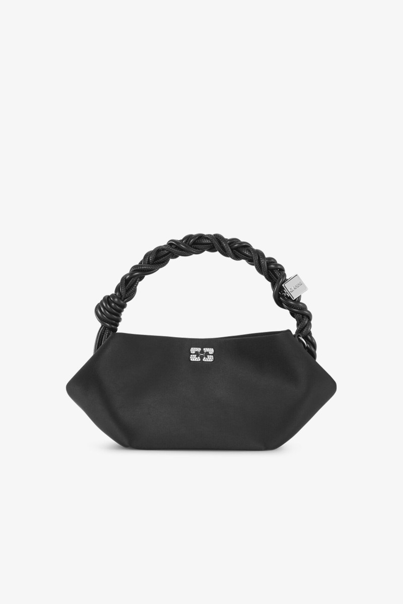 BLACK SATIN MINI GANNI BOU BAG 1