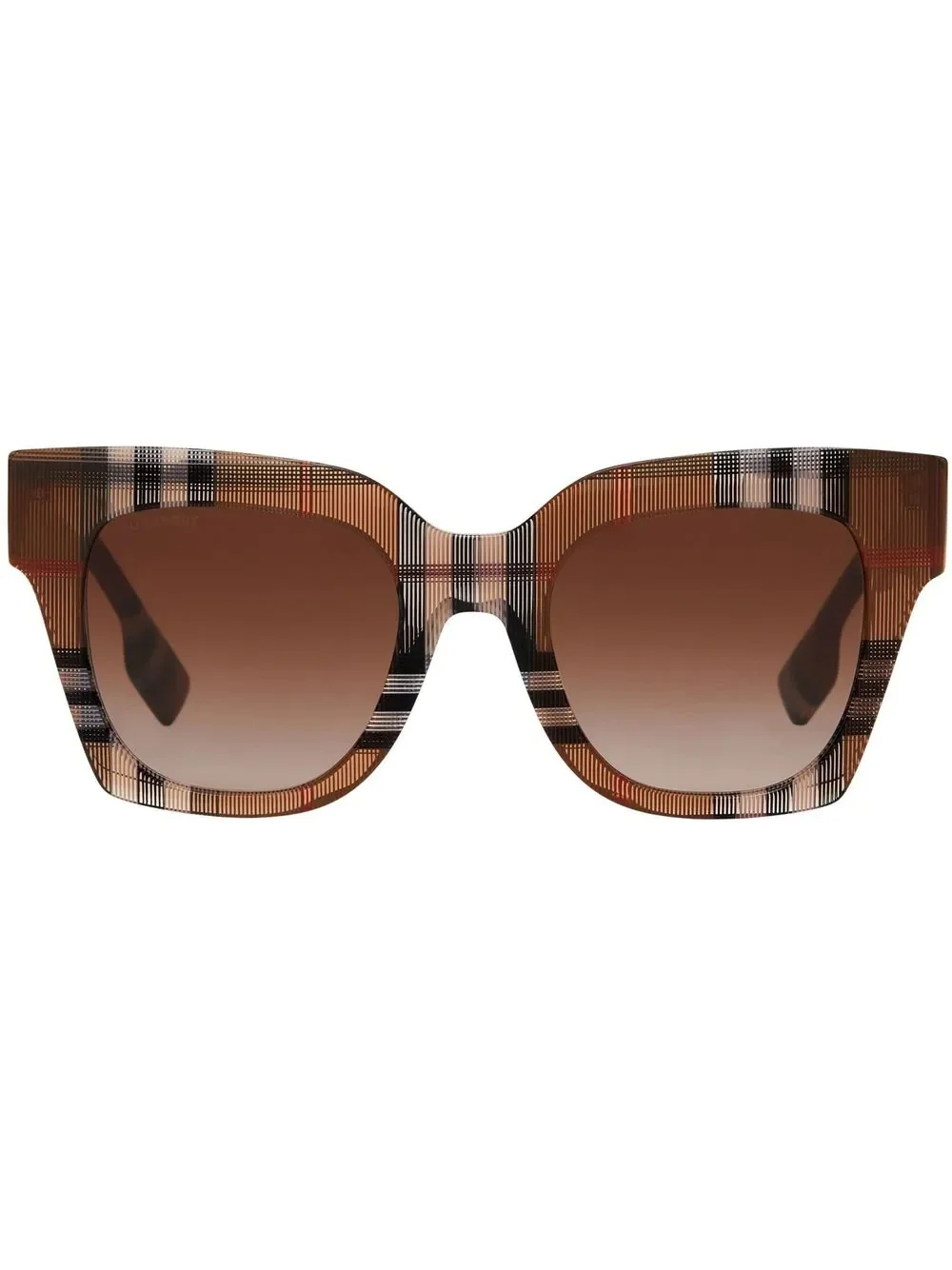 check pattern square-frame sunglasses - 1