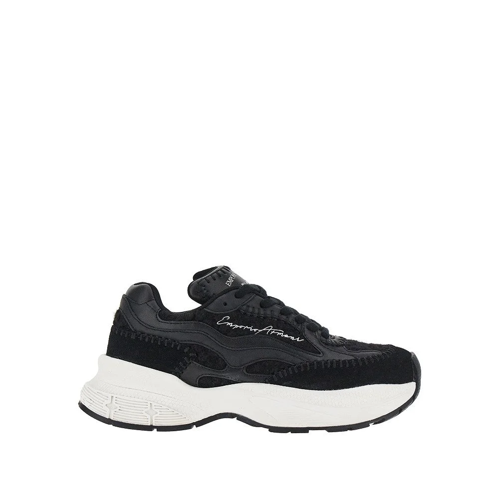 Emporio Armani Knitted Sneakers Black Women - 1