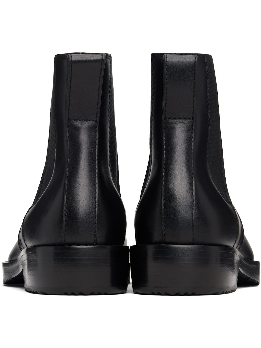 Black Leather Chelsea Boots - 2