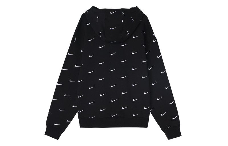 Nike Nike All Over Swoosh Logo Hoodie 'Black' CJ8907-010 outlook