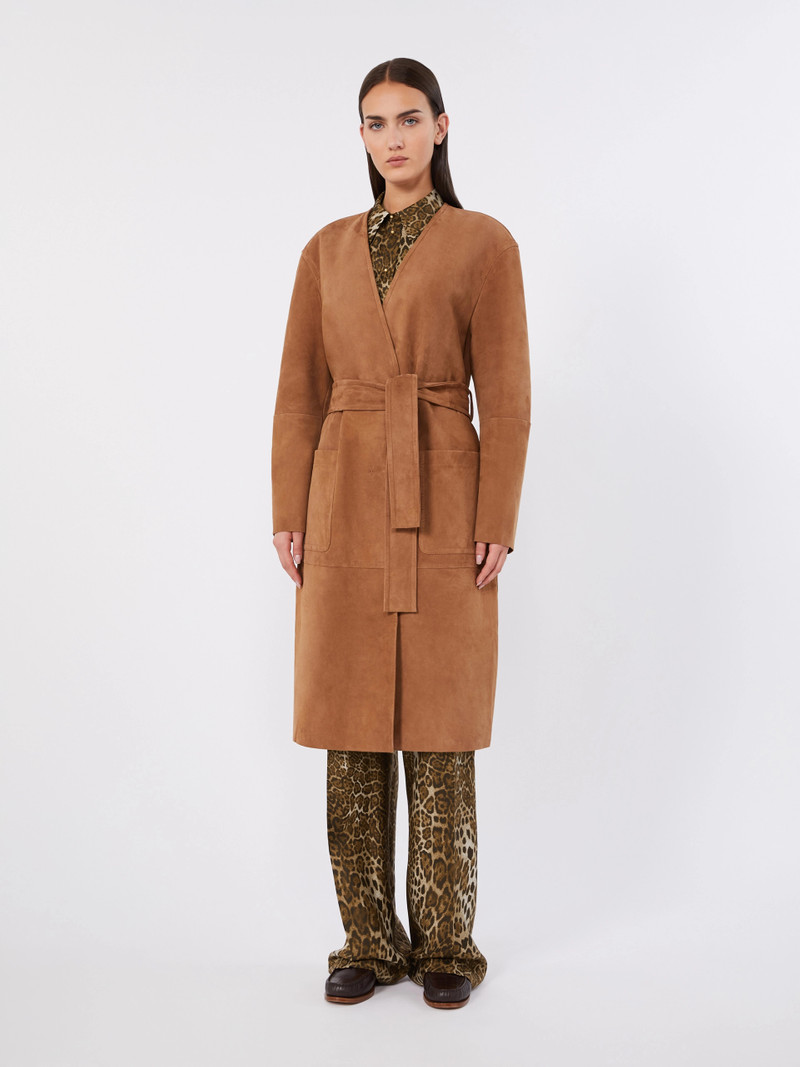 PORTICI Suede duster coat - CAMEL 3