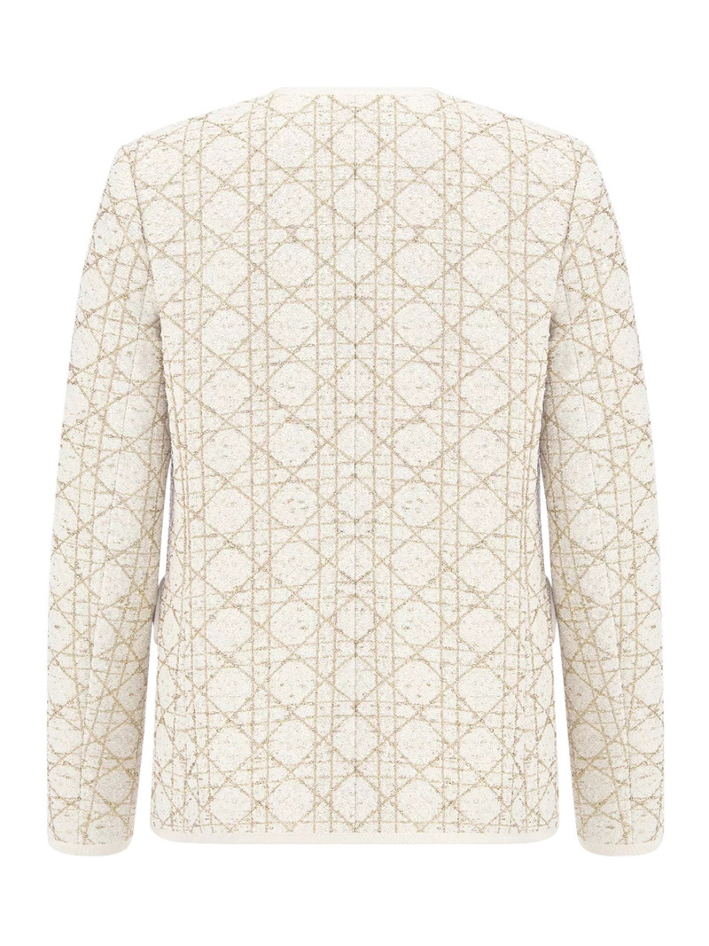 Dior MACROCANNAGE JACKET IN WHITE AND GOLD WOOL BLEND TWEED outlook