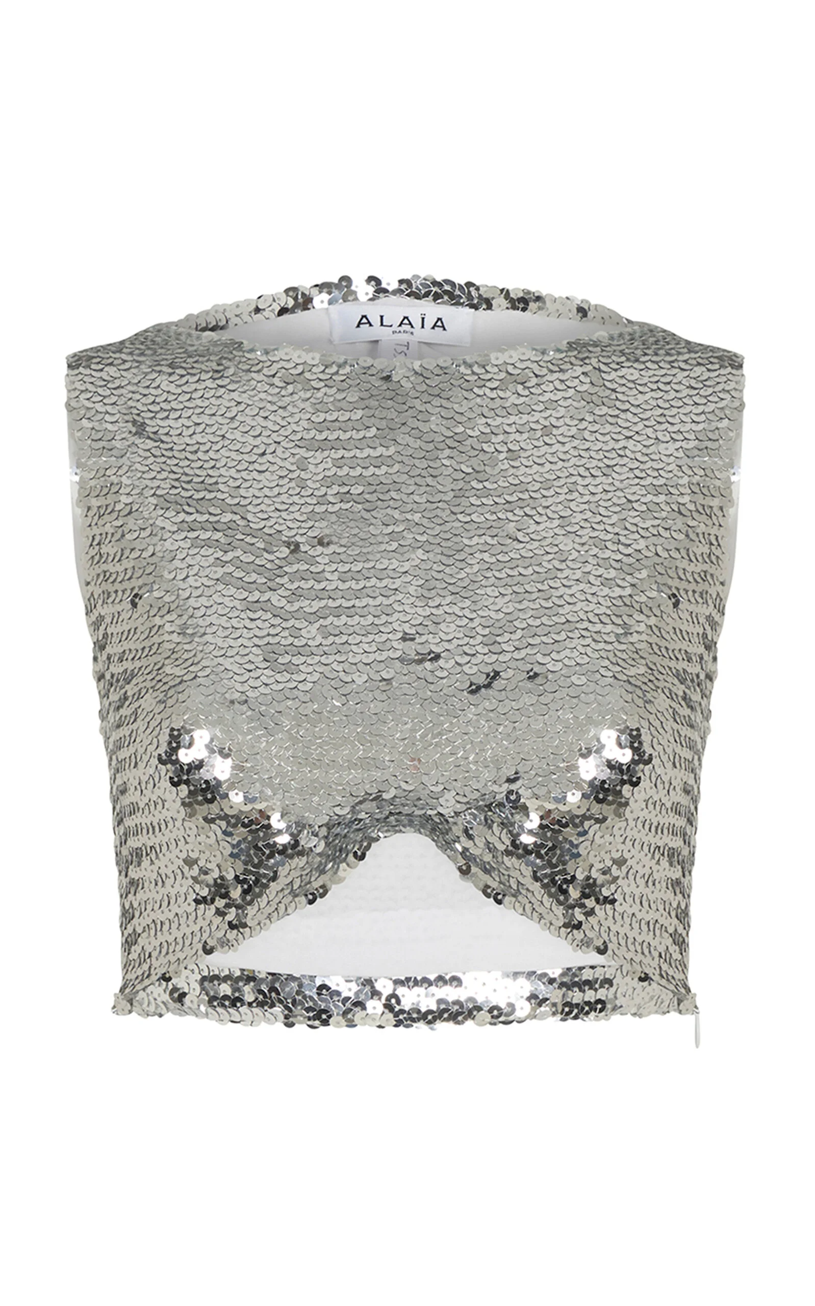 Sequin Cropped Top silver - 1