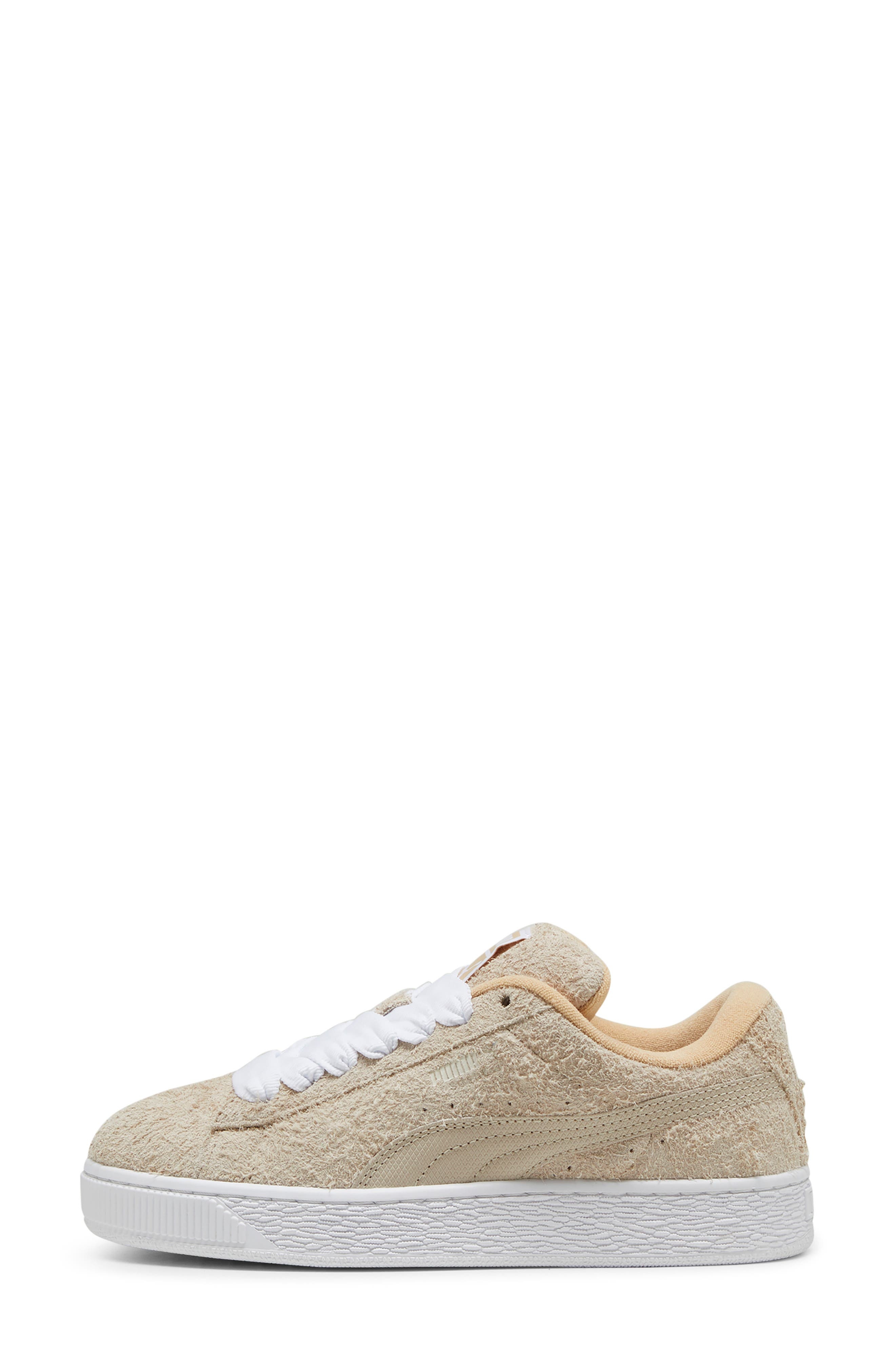 PUMA Suede XL Hairy Sneaker in Alpine Snow-Puma White at Nordstrom - 2